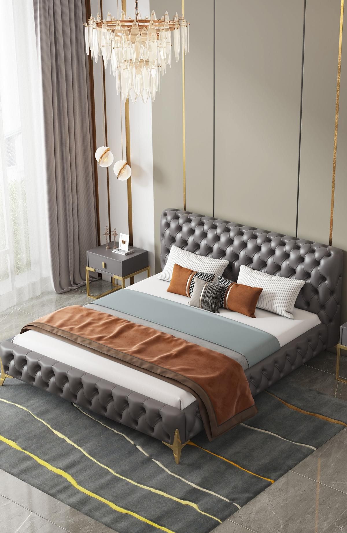 Polsterbett Chesterfield Doppelbett im eleganten Polsterdesign