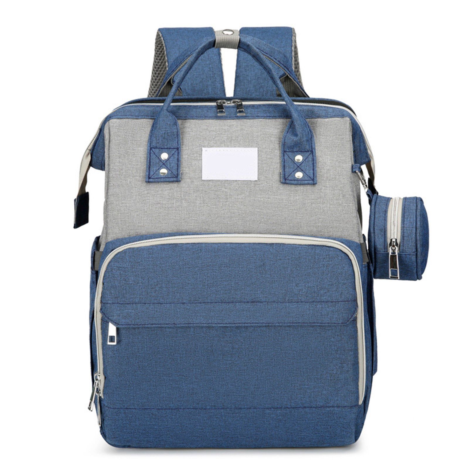 Blusmart Wickeltasche Tragbare Wickeltasche Mit Reißverschluss, Mehrzweck-Mutterrucksack blue grey