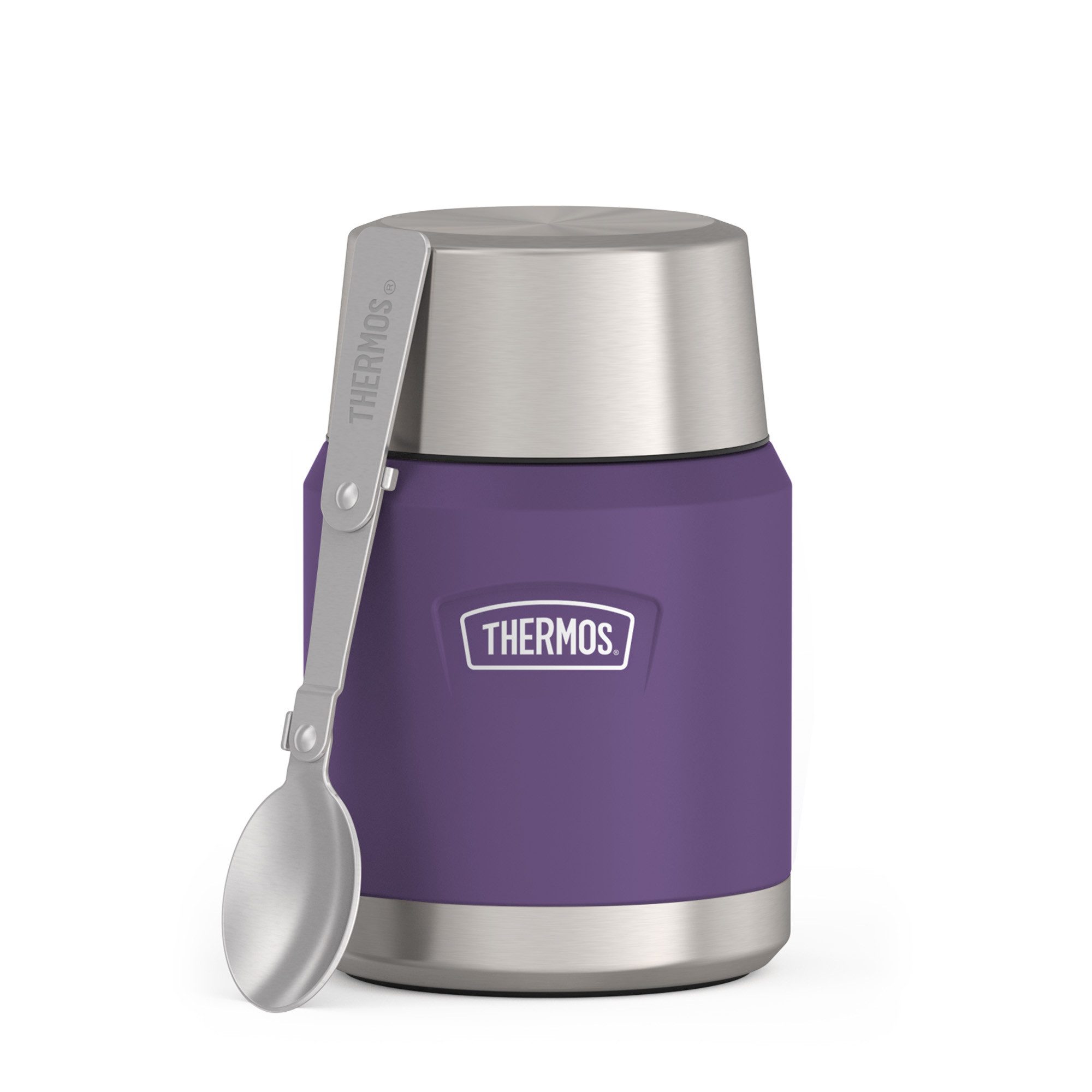 THERMOS Thermobehälter ICON FOOD JAR, Thermobehälter für Essen, spülmaschinenfest, Edelstahl, Kunststoff, Silikon, (1-tlg), 0,47l, 10h heiß & 24h kalt, dicht & auslaufsicher, mit Löffel