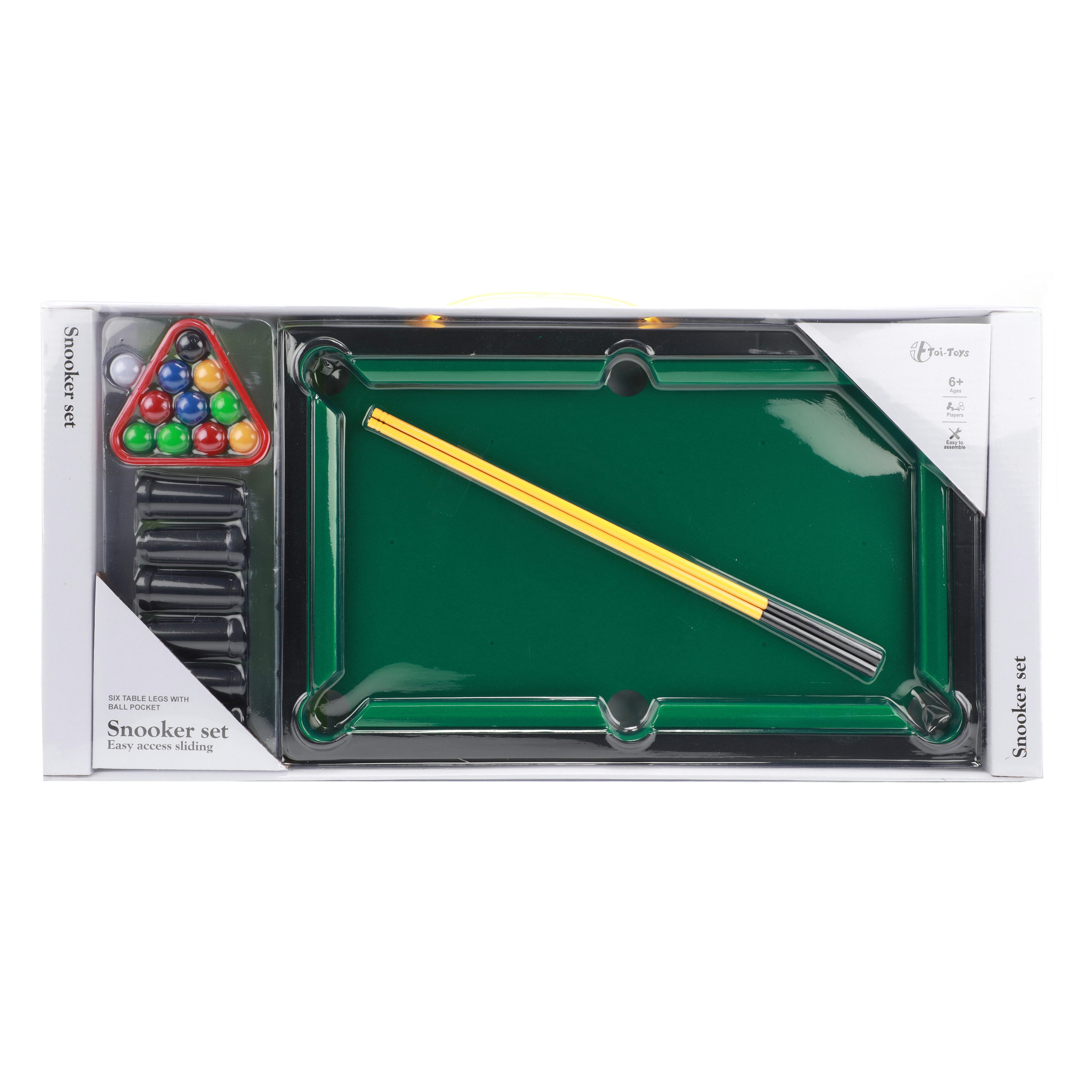 Toi-Toys Spieltisch Mini Billardtisch Snooker Spiel mit Queues und Bällen