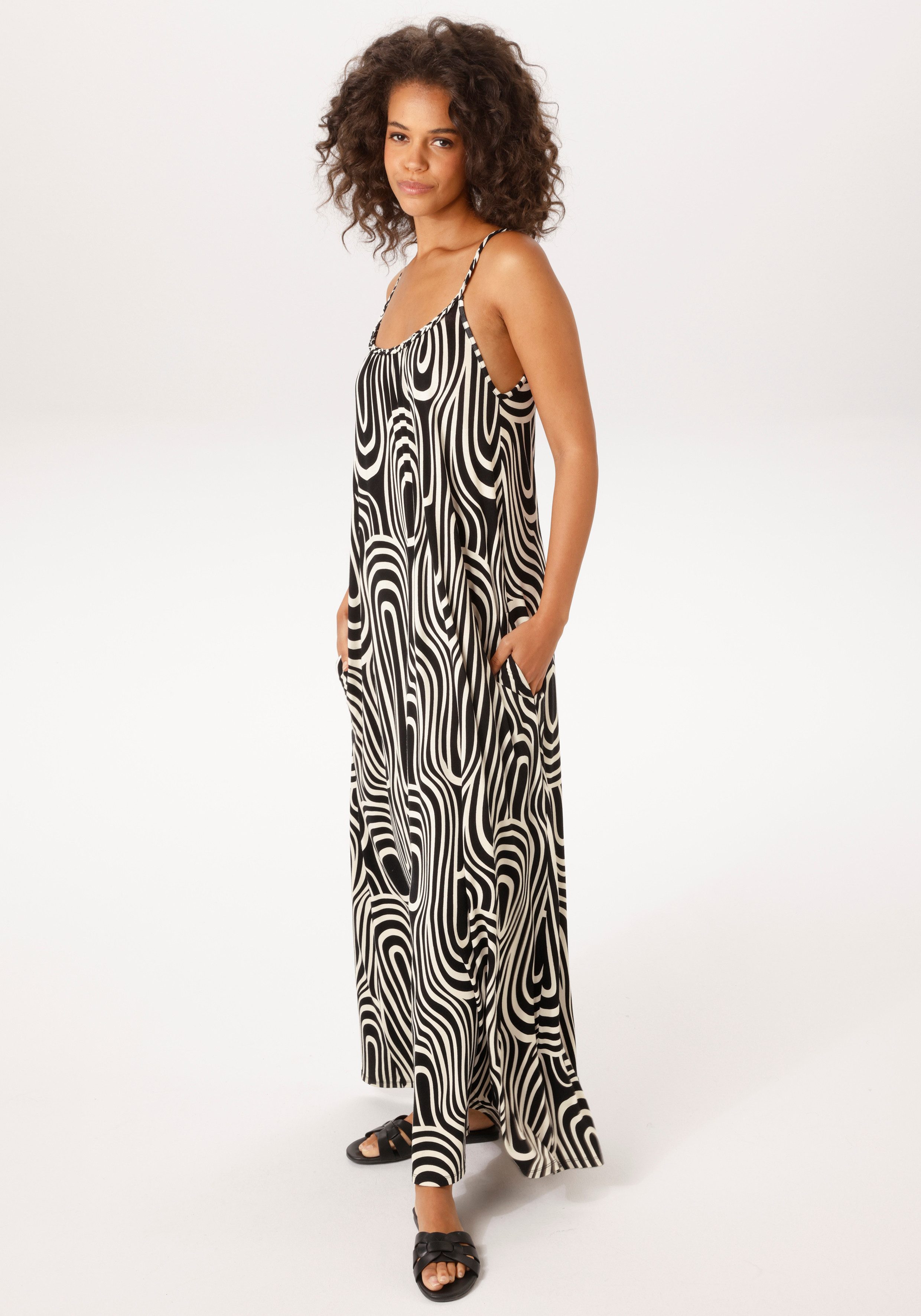 Aniston CASUAL Sommerkleid mit geflochtenen Spagetti-Trägern - NEUE KOLLEKT günstig online kaufen