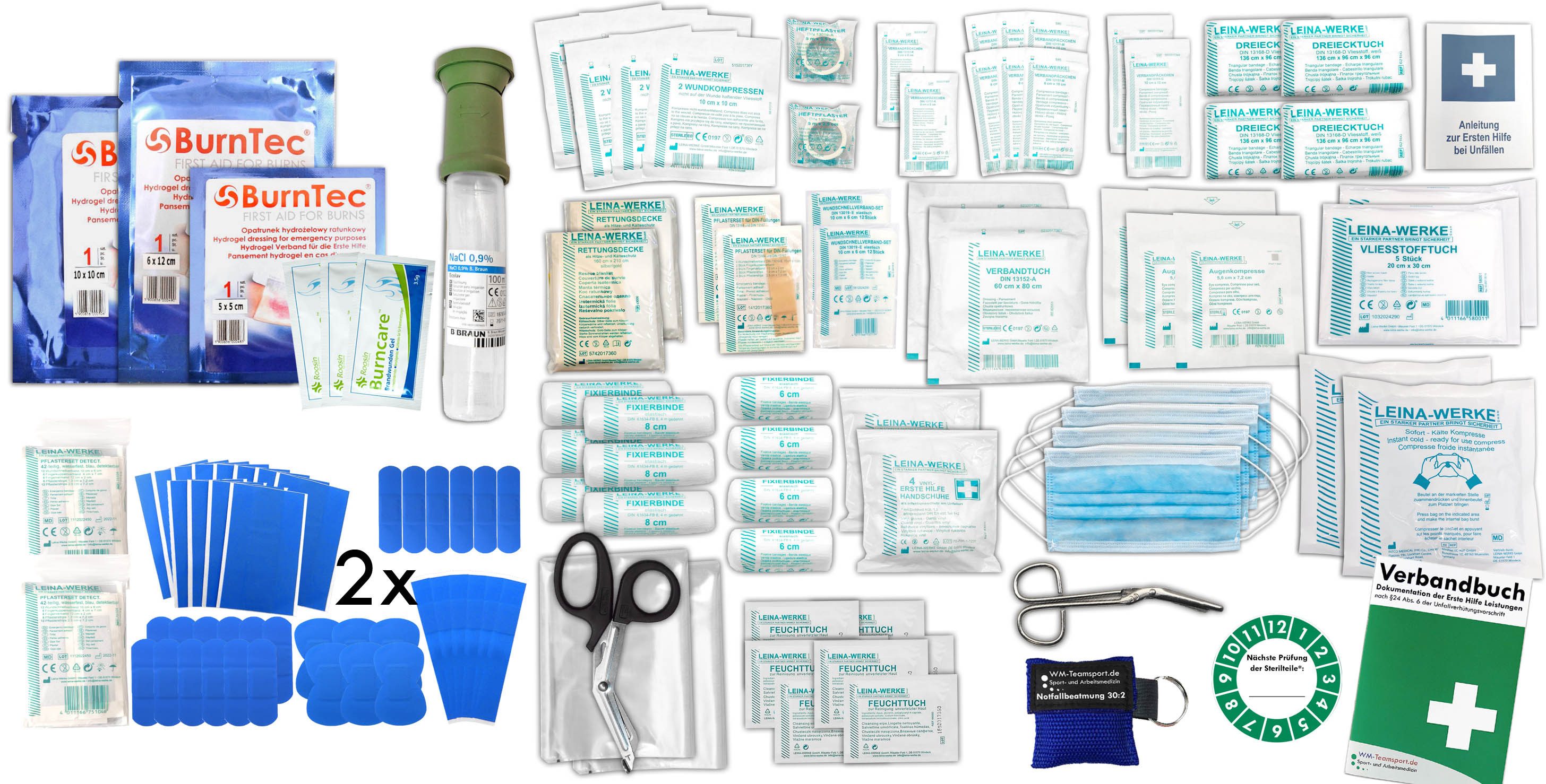 WM-Teamsport Erste-Hilfe-Set Erste Hilfe SET GASTRO DIN/EN 13169 PLUS 1 mit Beatmungshilfe