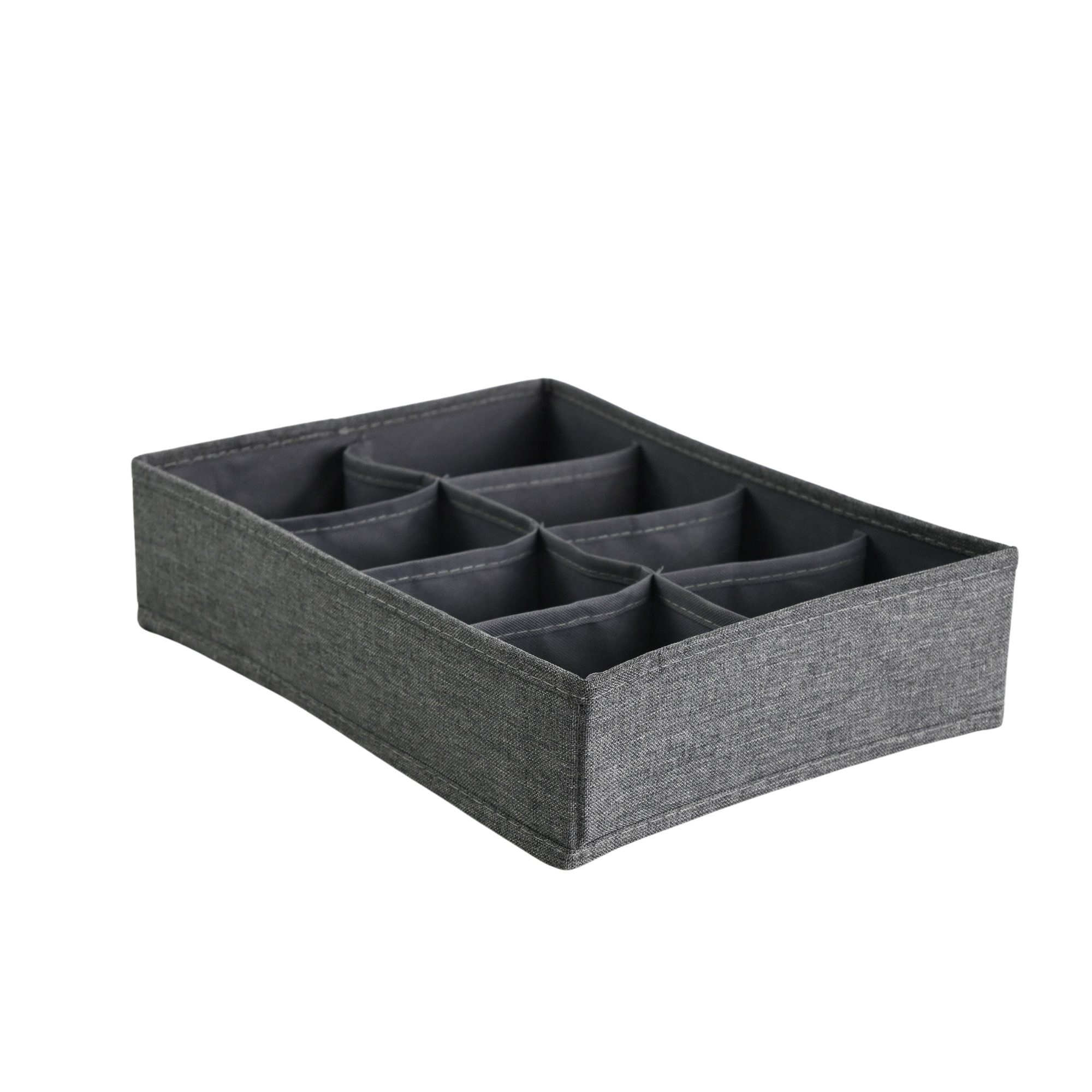 hausleben Organizer Schubladen Organizer Box, 33x24x8cm, 8 Fächer Grau, Faltbox (Set, 1 St., 1-teiliges Set, 1 Organizerbox mit 8 Fächern), Faltbares Ordnungssystem, Platzsparend, Vielseitig verwendbar