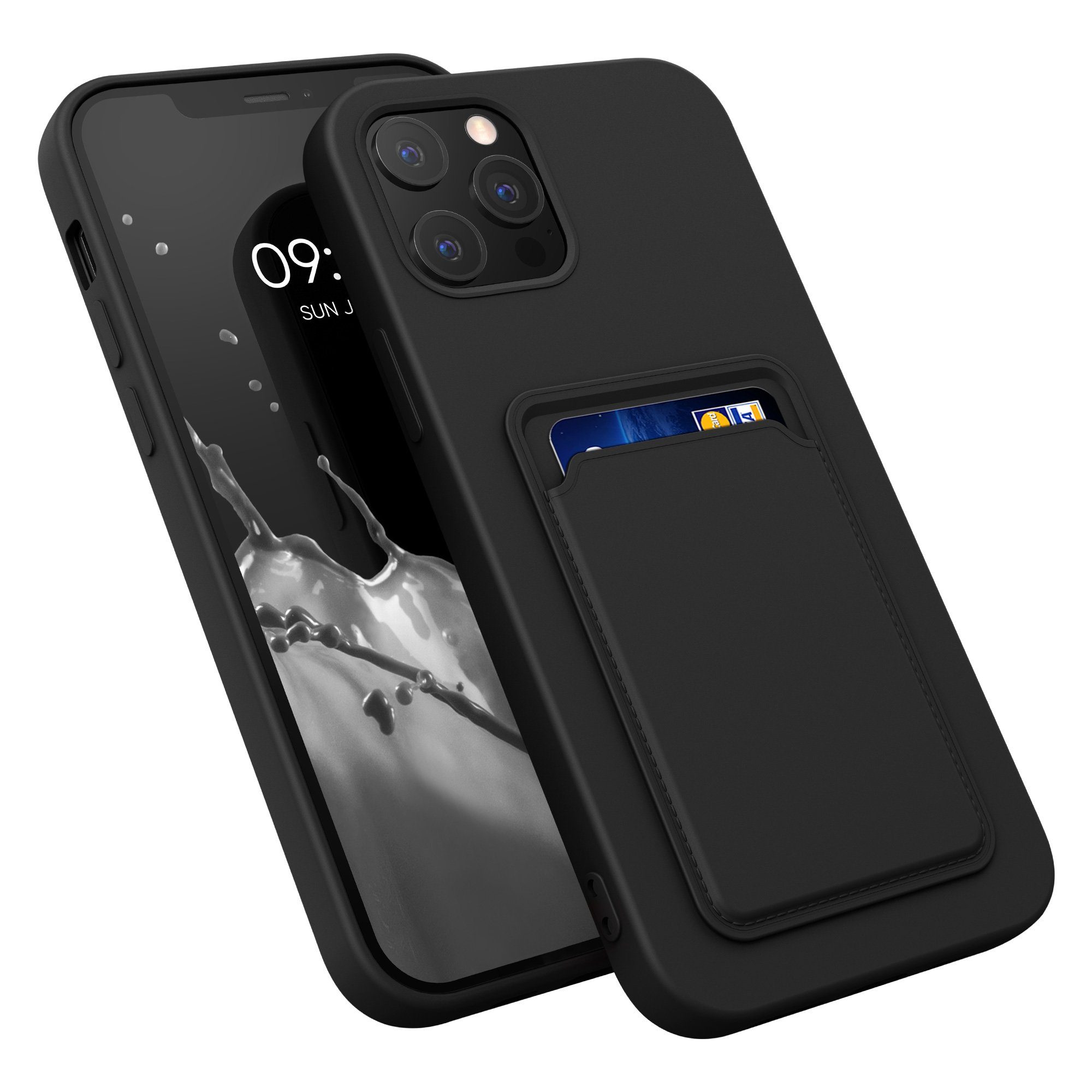 kwmobile Handyhülle Hülle für Apple iPhone 12 Pro Max, Handyhülle mit Fach für Karten - Handy Cover Case
