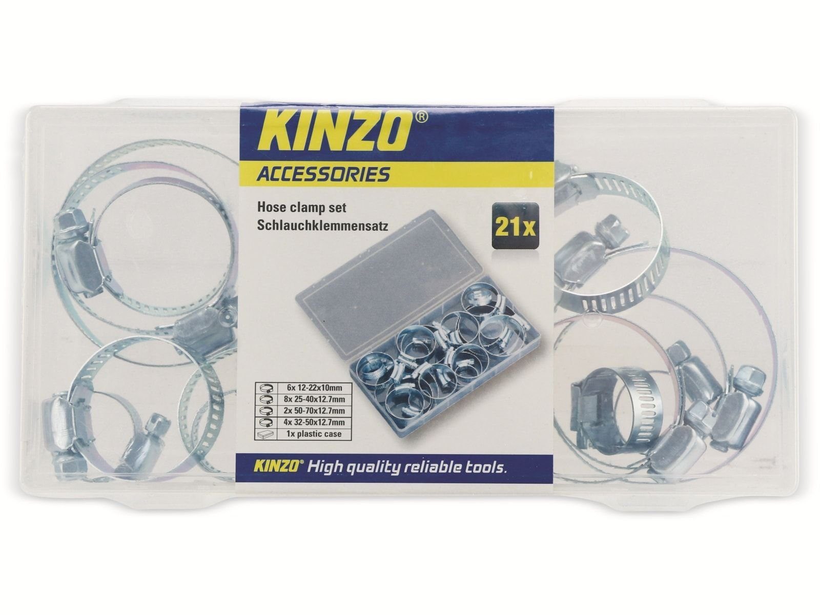 Kinzo Schlauchschelle KINZO Schlauchklemmen-Set, 21-teilig