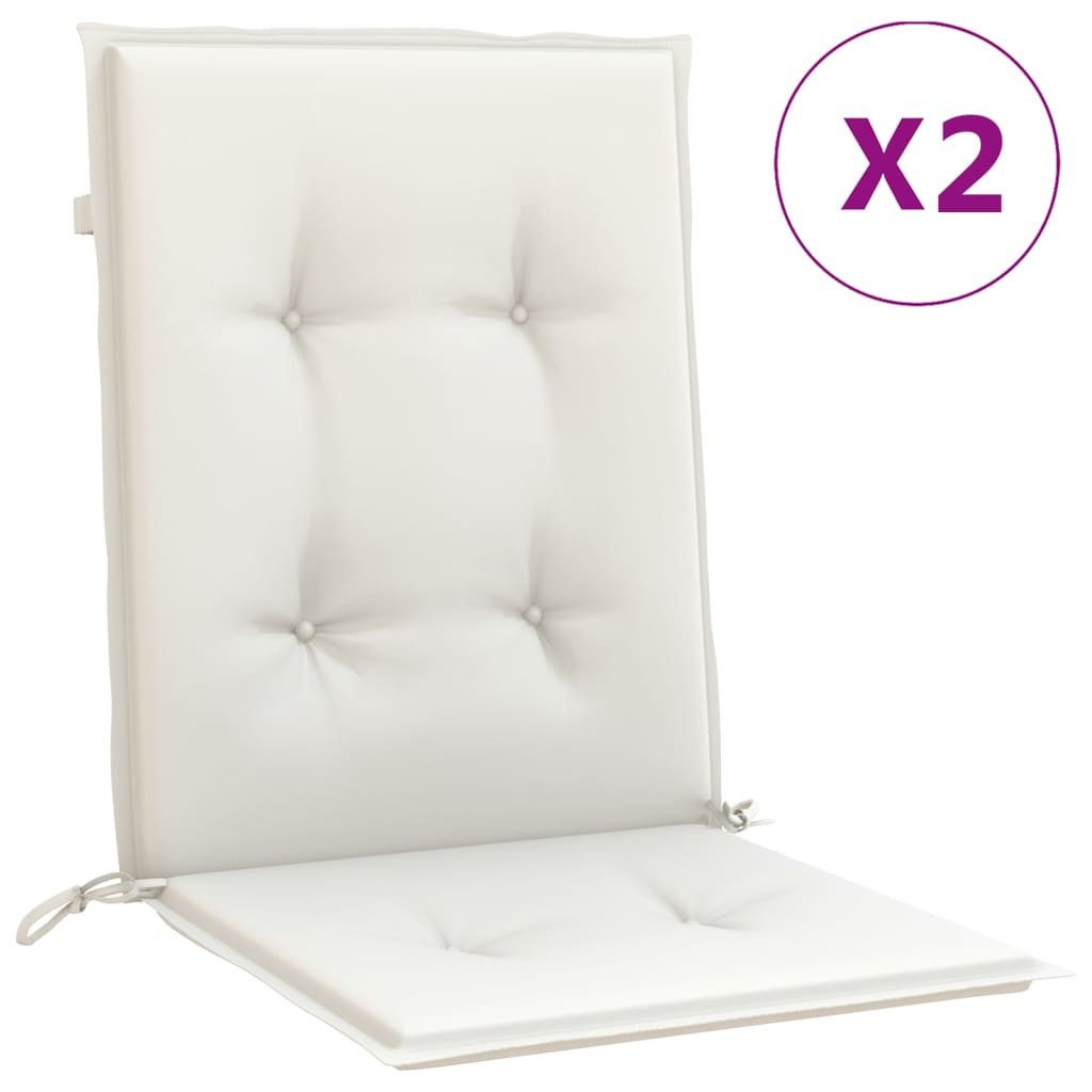 Sitzauflage Niedriglehner-Auflagen 2 Stk. Melange Creme 100x50x4 cm Stoff