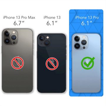 EAZY CASE Handyhülle IMD Fullcover Case für Apple iPhone 13 Pro 6,1 Zoll, Fullcover Schutz Marmor Rundum Schutzfolie Vorder- und Rückseite Rosé