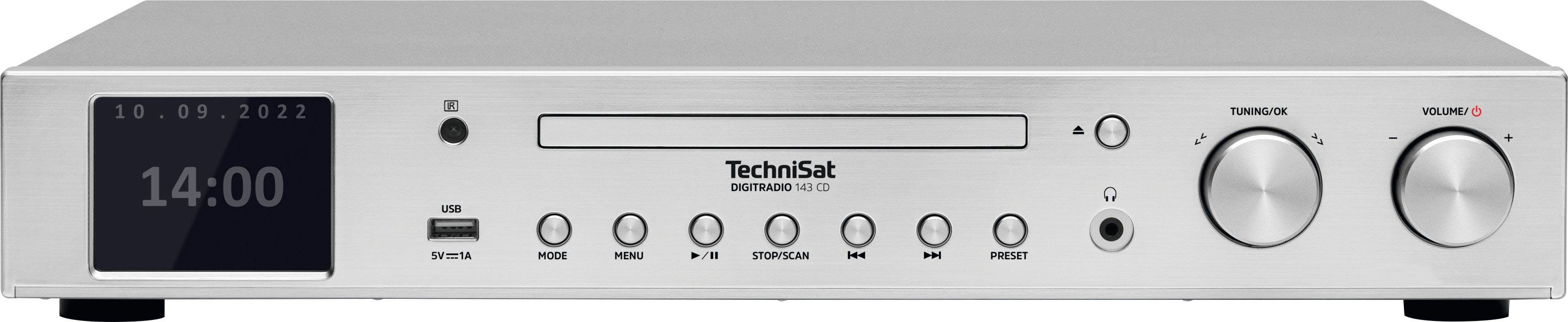 DIGITRADIO TechniSat (DAB) 143 silber (DAB), Digitalradio (Digitalradio RDS) UKW mit (V3) Internetradio, CD