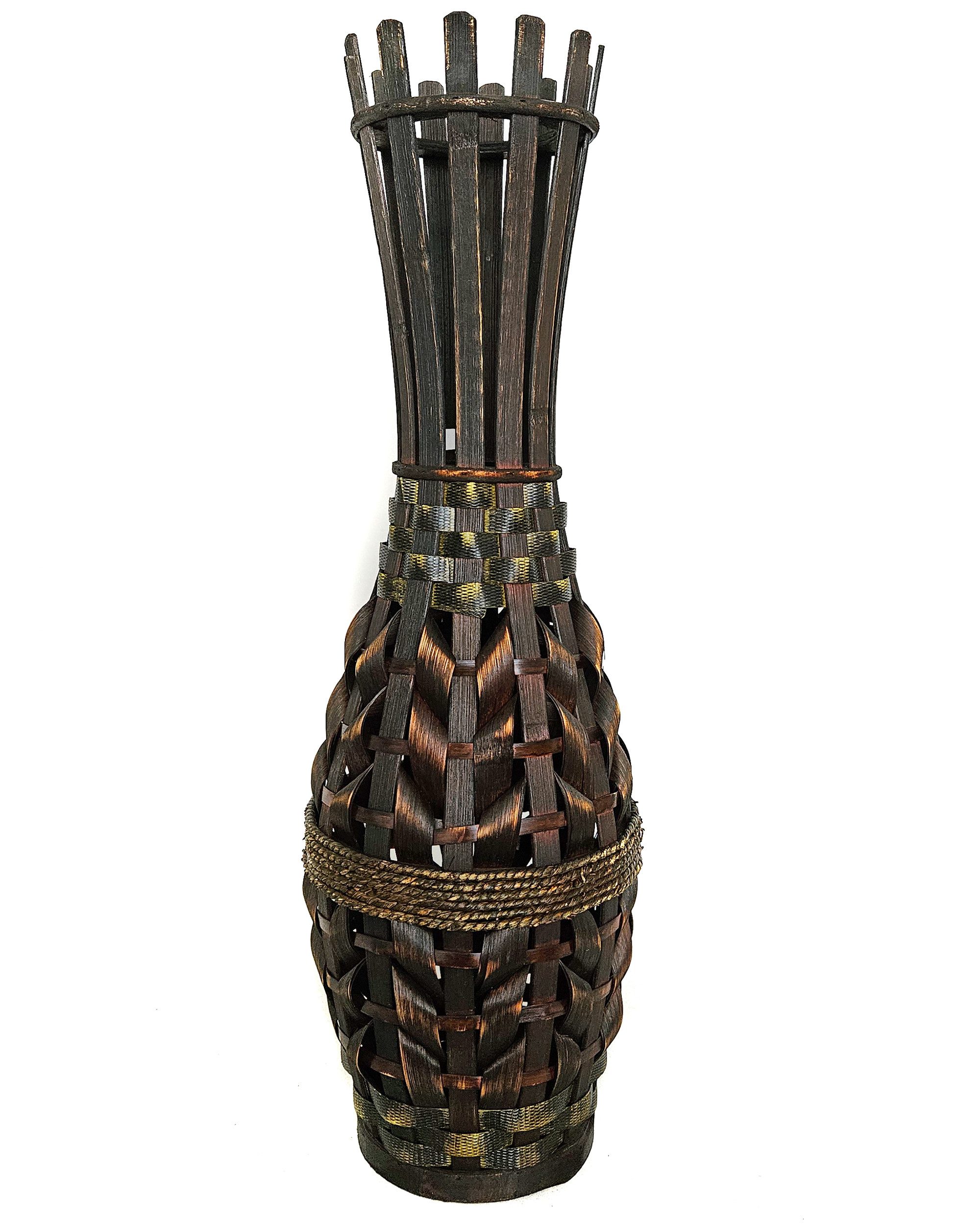 Yudu Bodenvase Bodenvase Blumenvase Pflanztopf Bambus Design handgearbeitet günstig online kaufen