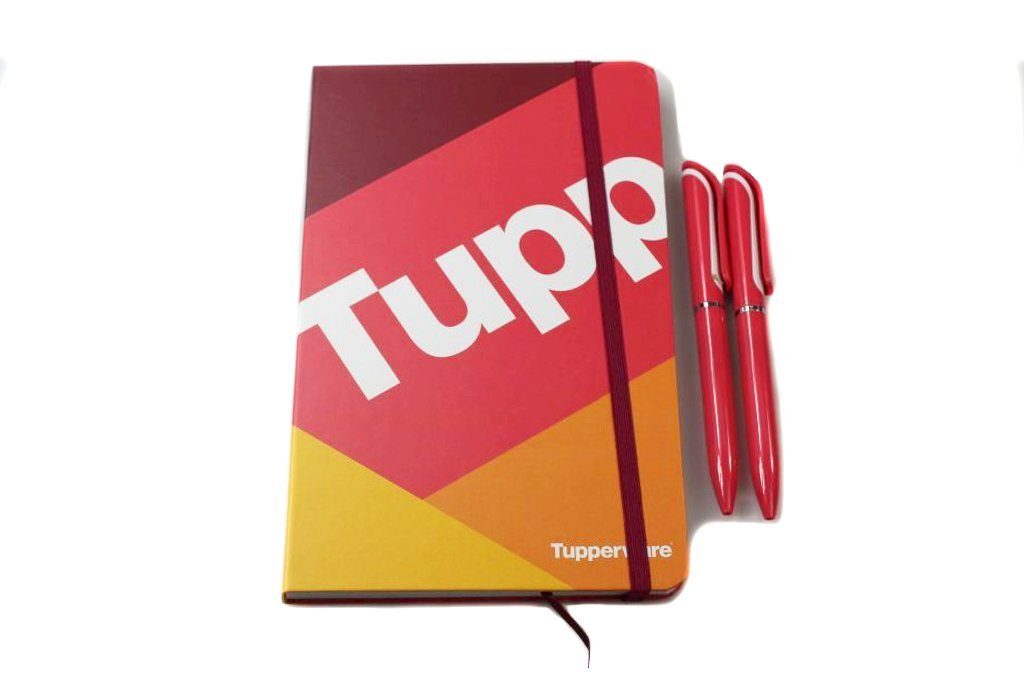 (2) + Kugelschreiber Notizbuch Lunchbox liniert TUPPERWARE A5