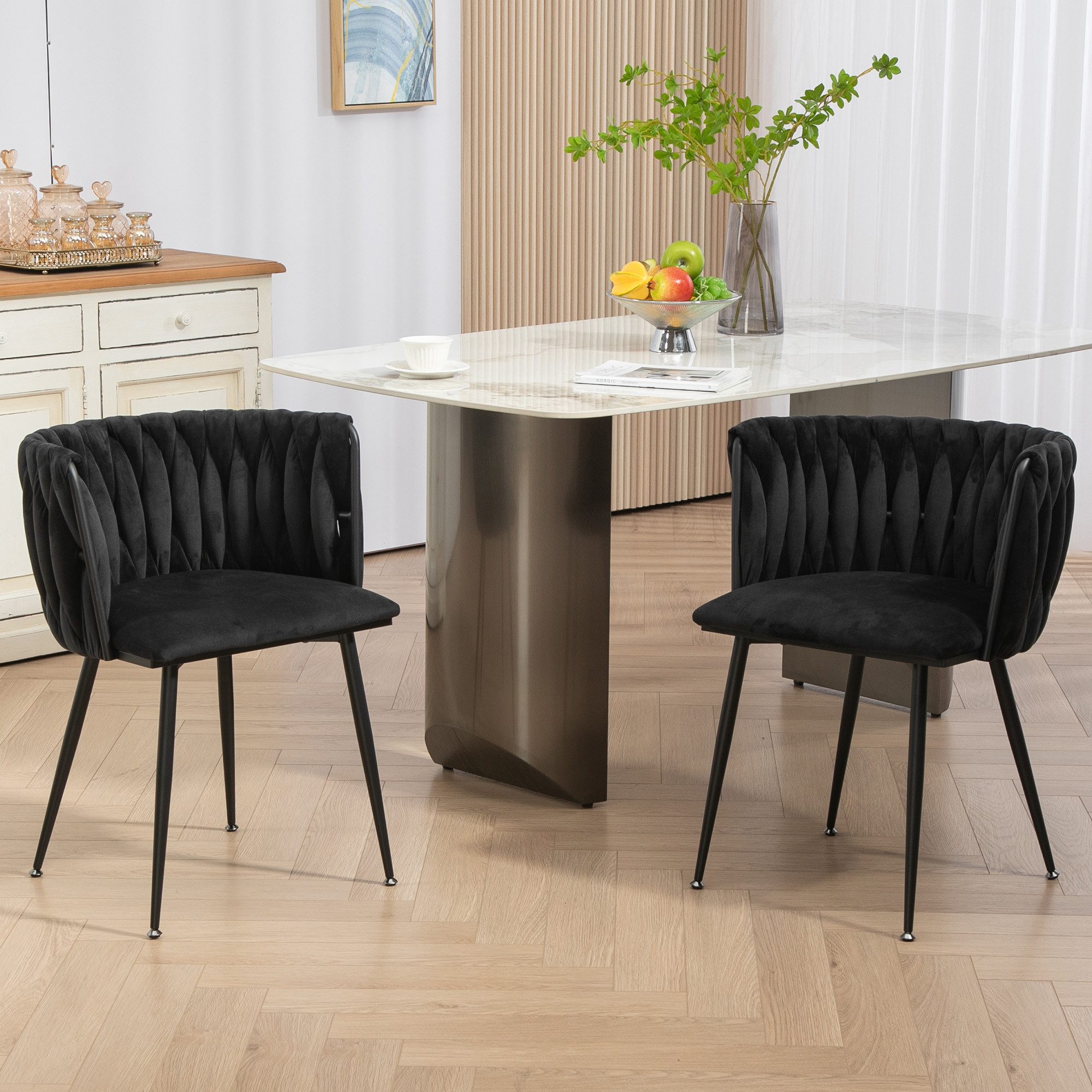 LVHOM Esszimmerstuhl Set mit runden Rückenlehne, günstig online kaufen