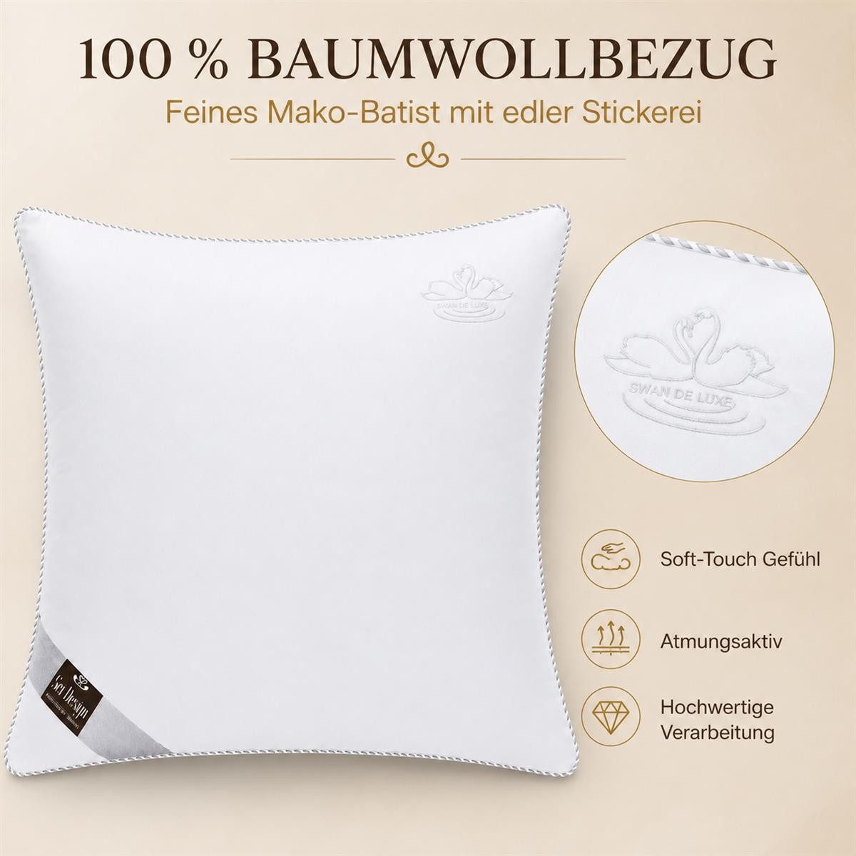 SEI Design Microfaserbettdecke SWAN de Luxe Winterset 2x Winterbettdecke 135x200 + 2x Kissen 80x80, Füllung: Mikrofaser daunenähnliches Gefühl, Bett-Set 4-Tlg.: 2X Bettdecken 135x200 + 2X Kopfkissen 80x80