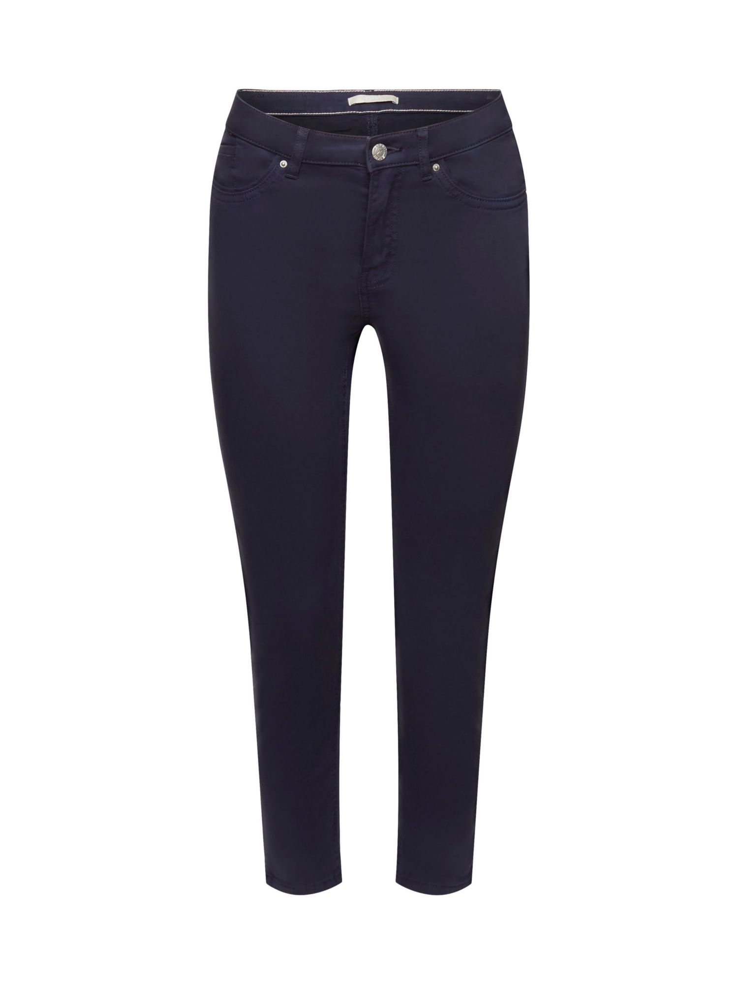 edc by Esprit 7/8-Hose Stretchige Mid-Rise-Hose in Cropped-Länge NAVY