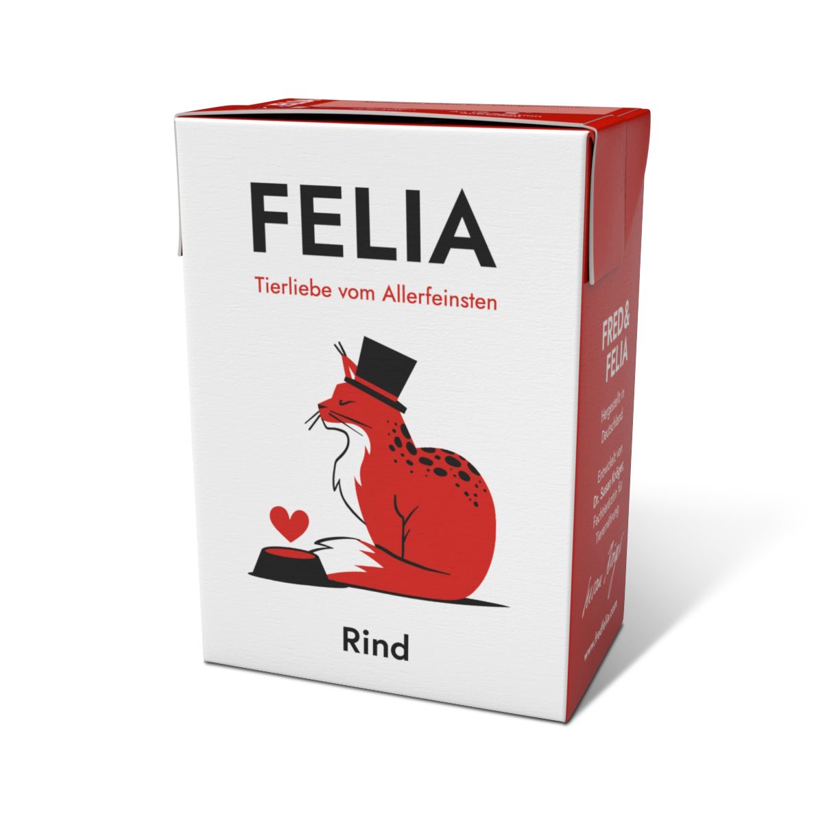 FRED & FELIA FELIA Rind (10er Pack), Nassfutter für: Katzen, Hoher Fleischanteil, Monoprotein, getreidefrei