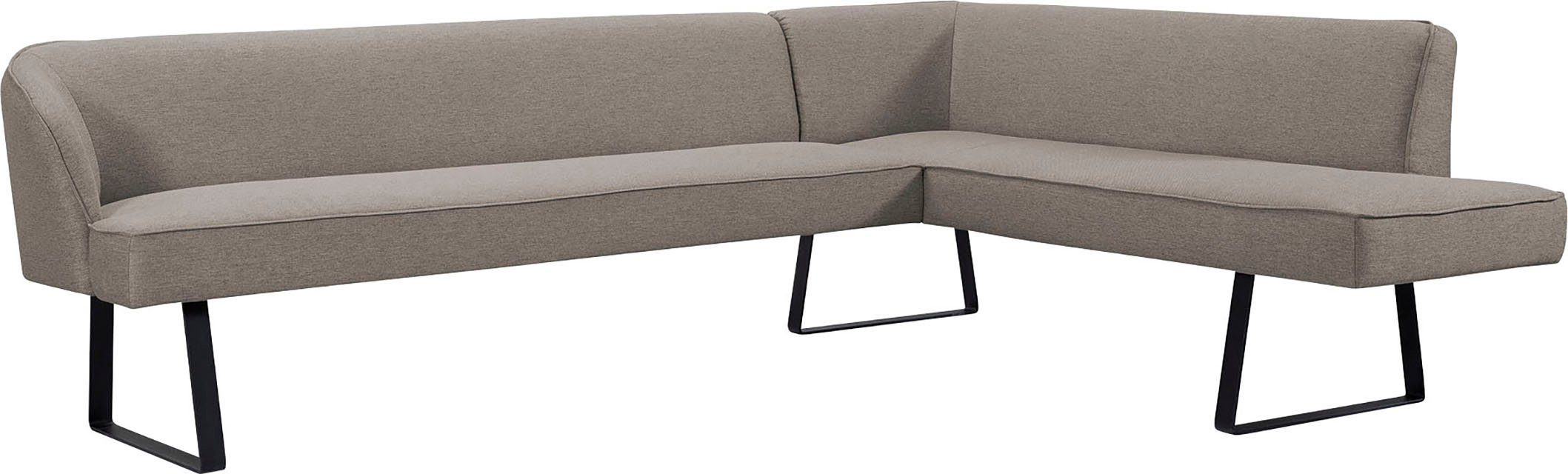 exxpo - sofa fashion Eckbank Americano, mit Keder und Metallfüßen, Bezug in verschiedenen Qualitäten