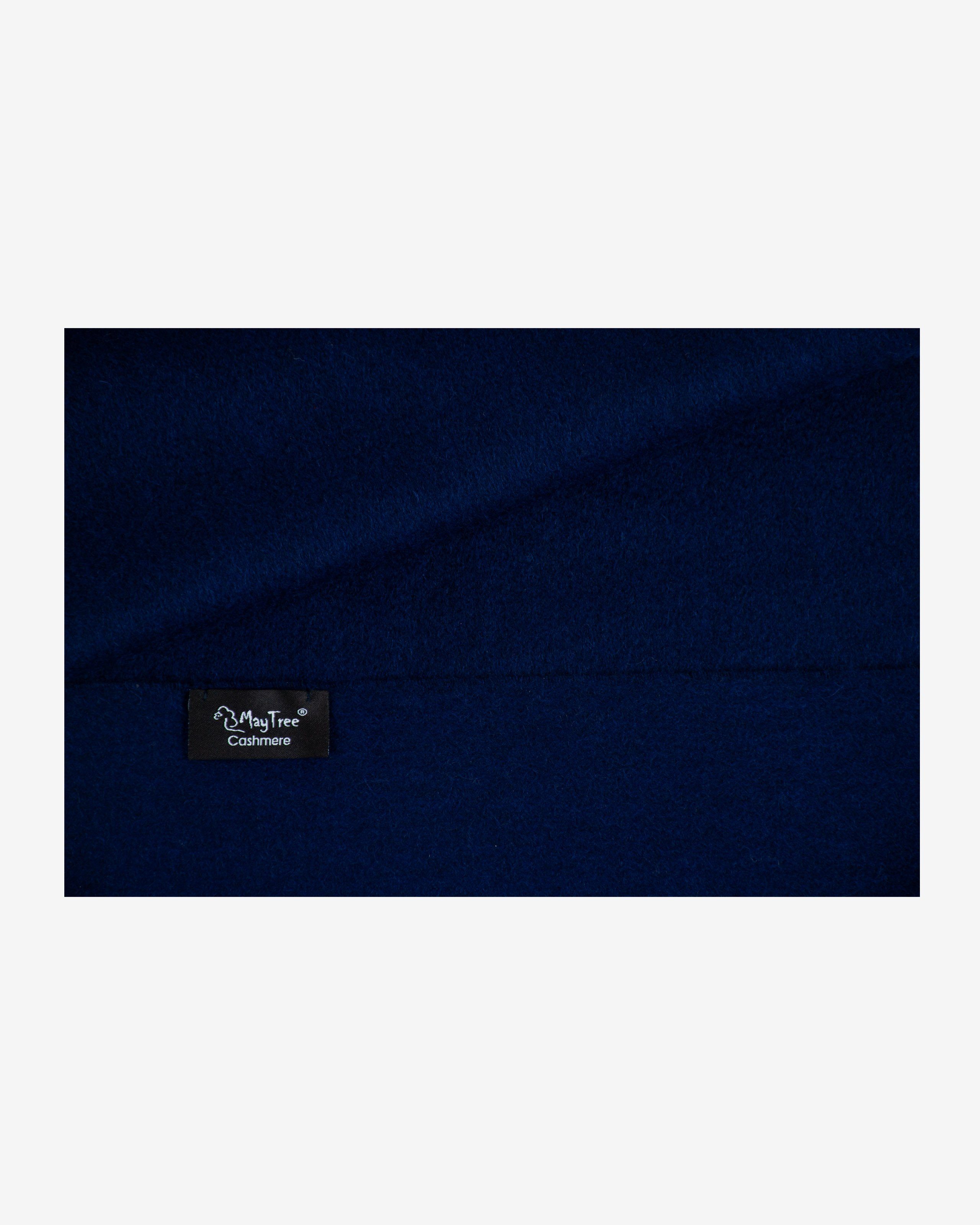 Marineblau, (Stück, 1-St), 30cm, Kaschmirschal 180 einfarbig x 100% Kaschmir Fransen, Unisex, mit MayTree