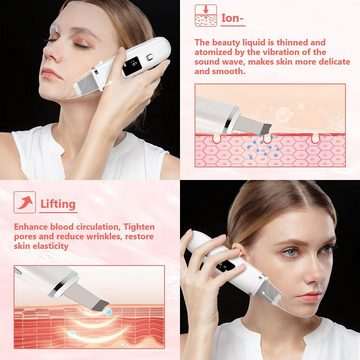 HYTIREBY Dermaroller Ultraschall -Exfoliator Ultraschallhaut -Scrubber Blackhead Remover, für Gesichtsbehörde Hautreinigungsgerät mit LCD -Display