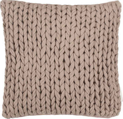 TOM TAILOR HOME Dekokissen Knit, mit gemütlichem groben Strickdessin, Kissenhülle ohne Füllung, 1 Stück