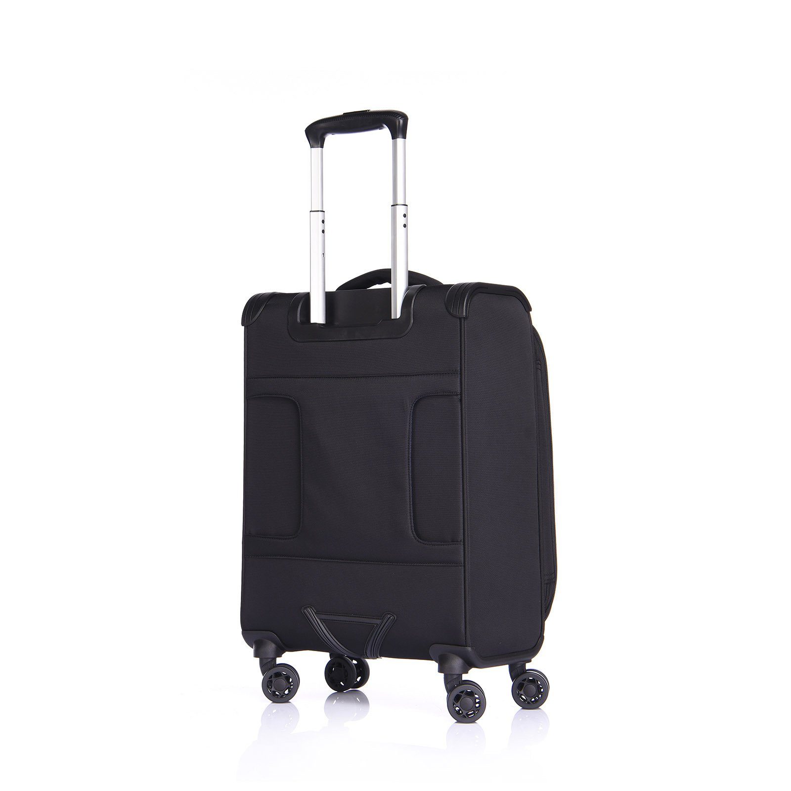 4 Verage Handgepäck-Koffer Schwarz erweiterbar, Weichgepäck-Trolley Reisekoffer, Weichschale, Toledo Rollen, TSA-Schloss,