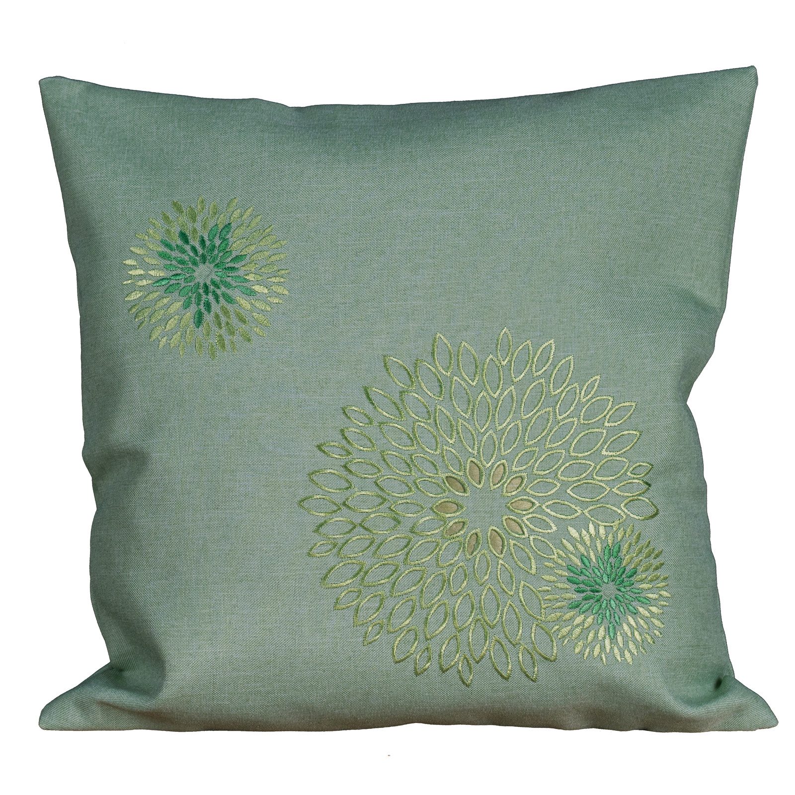 heimtexland Tischdecke Deko Tischwäsche Kissen Serie Pusteblume bestickt (Typ887 1-tlg), Kissenhülle 40x40 I natürlich edle Leinen-Optik I mint