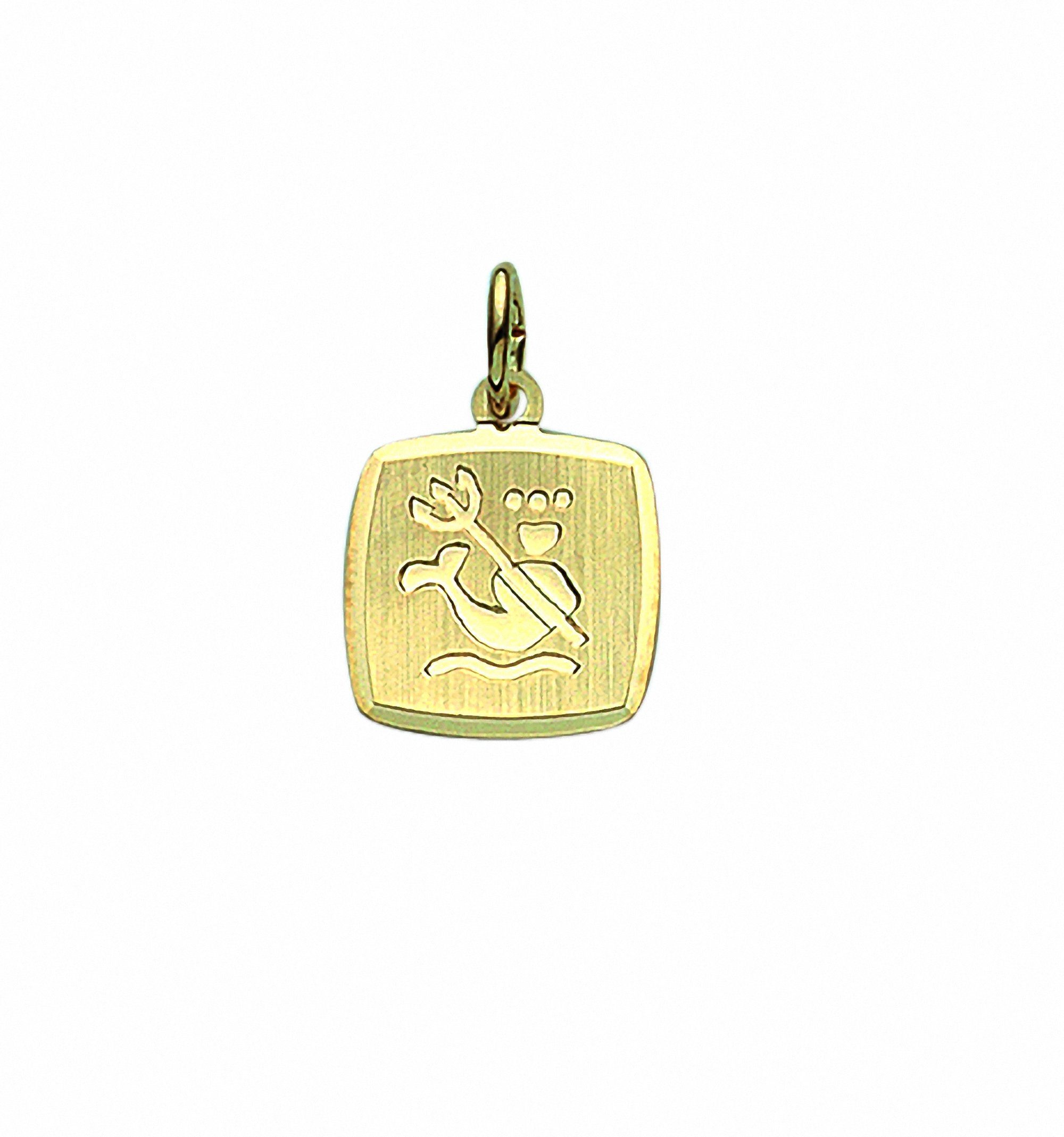 Adelia´s Kette mit Anhänger 333 Gold Sternzeichen Anhänger Wassermann,  Schmuckset - Set mit Halskette, Maße des Anhängers - Breite 10,9 mm - Höhe  10,4 mm