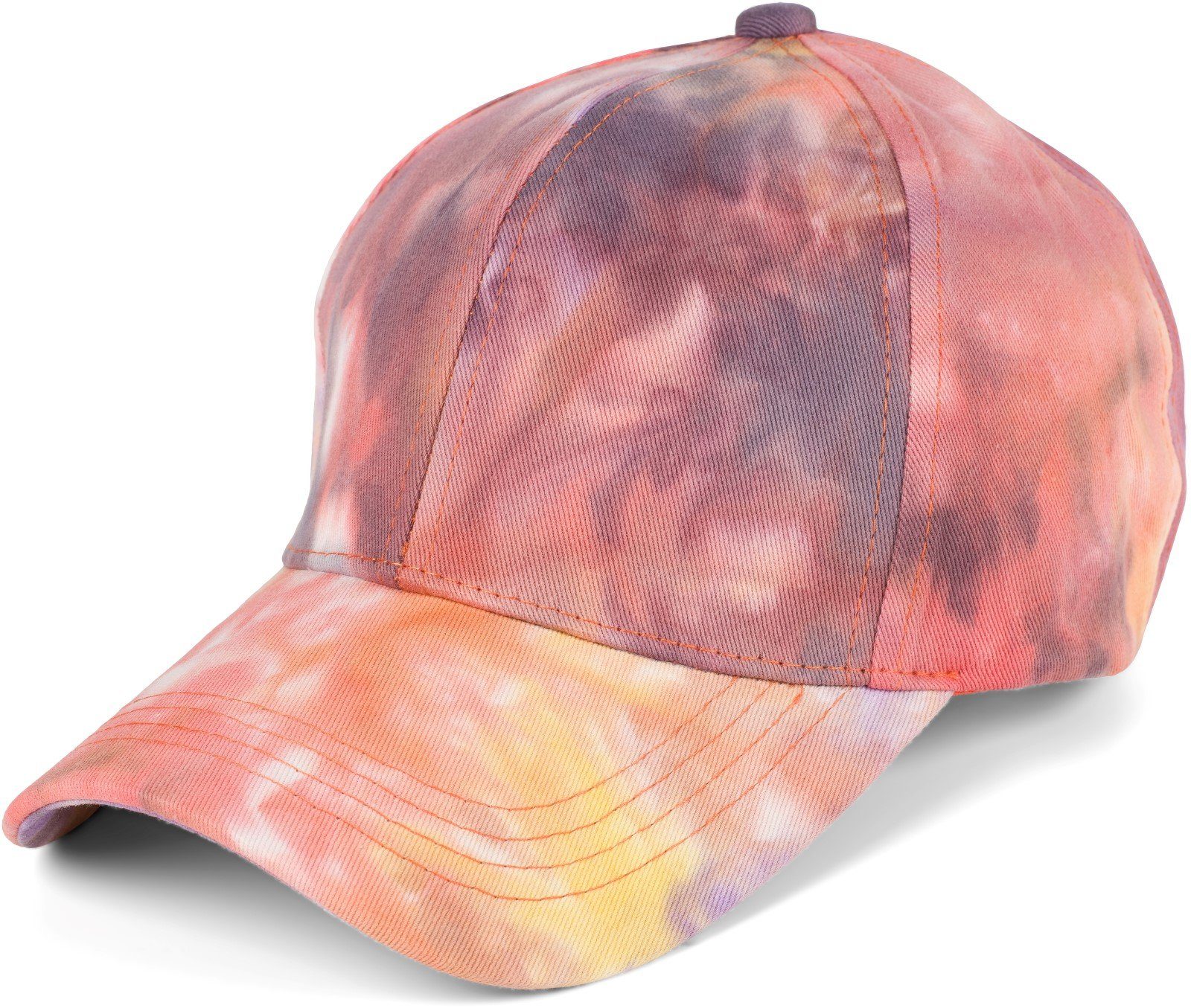 styleBREAKER Baseball Cap (1-St) Baseballcap Muster Batik mit Violett-Orange-Rose