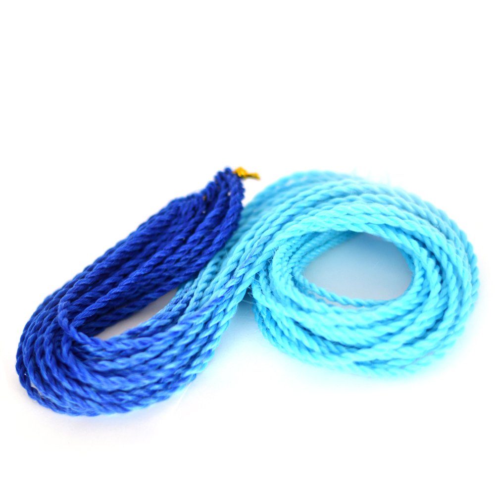 Senegalese YOUR 23-SY Blau-Hellblau Crochet 3er Twist Kunsthaar-Extension MyBraids BRAIDS! Ombre Zöpfe Pack Braids