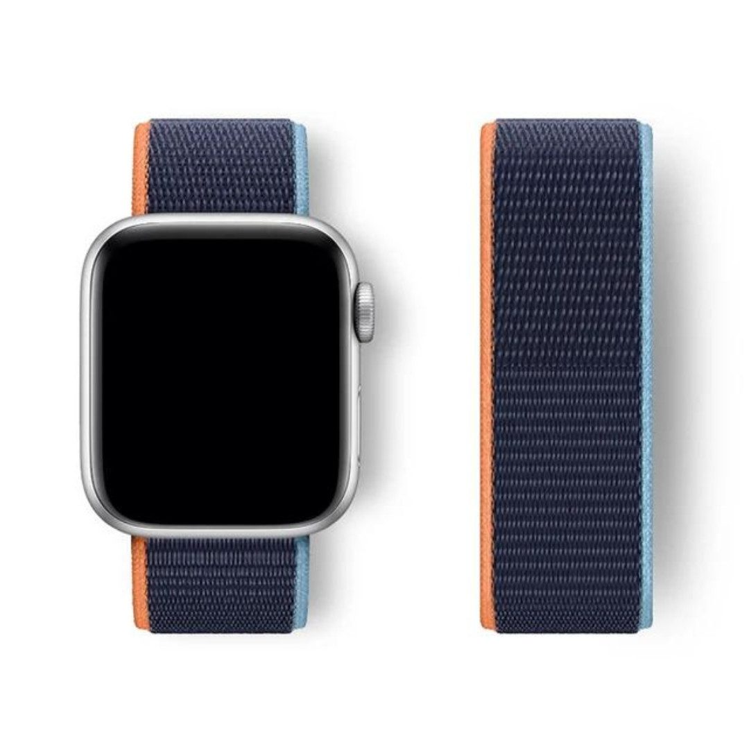 SmartUP Smartwatch-Armband für Apple Watch 10 9 8 7 6 5 4 3 2 1 SE Ultra Nylon Sport Ersatzband, kompatibel mit allen Apple Watch Modellen, atmungsaktives Nylon