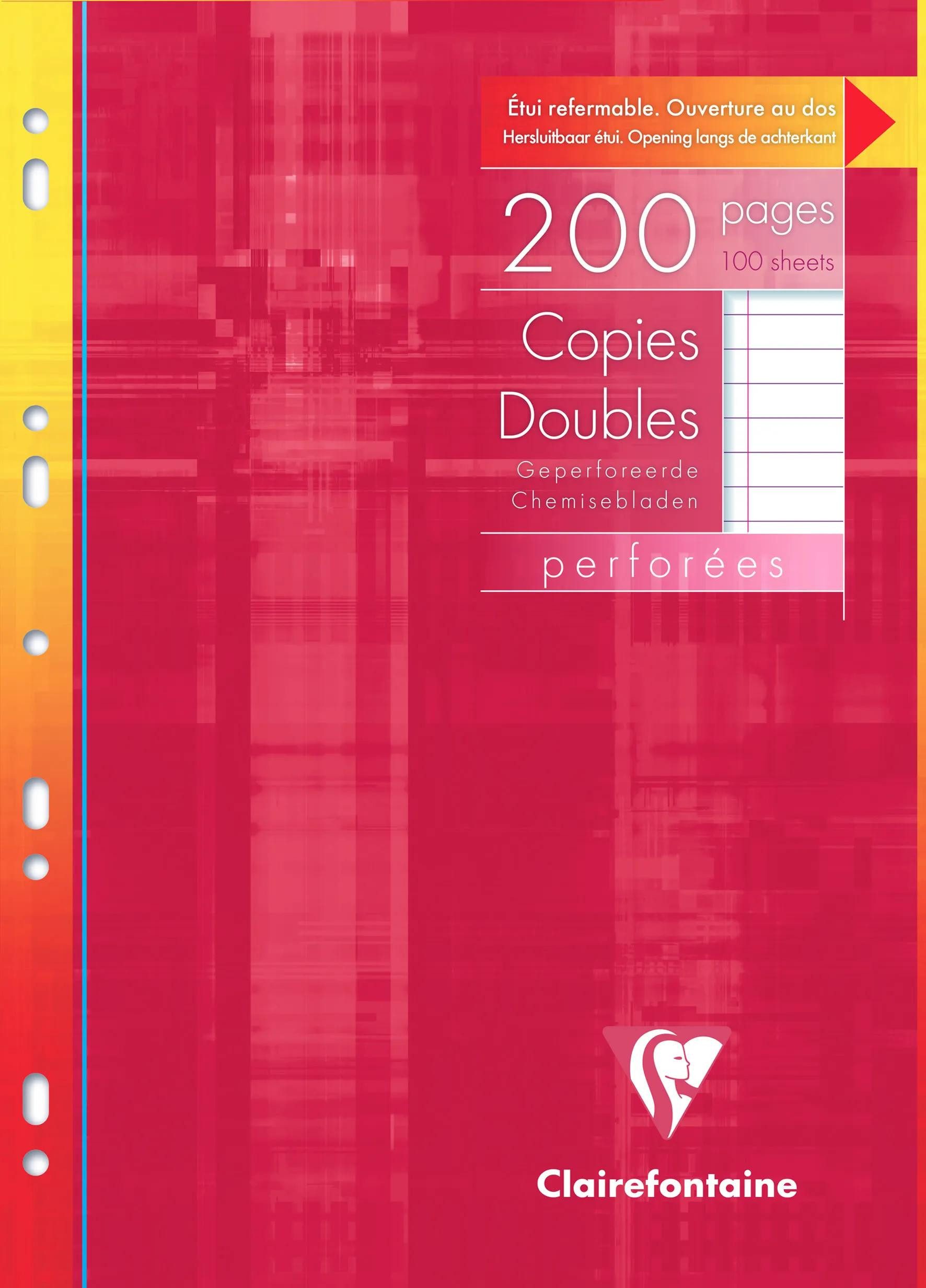 CLAIREFONTAINE Notizblock 5x Klausurbogen (Doppelblätter) A4 in Pack. 200 Seiten lin. 4715C, Einlagen, Bogen