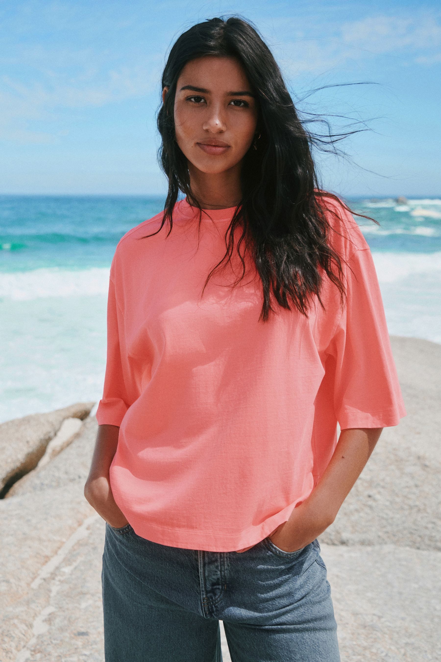 Next T-Shirt Relaxed Fit T-Shirt mit ellbogenlangen Ärmeln (1-tlg) – Bild 5 von 5