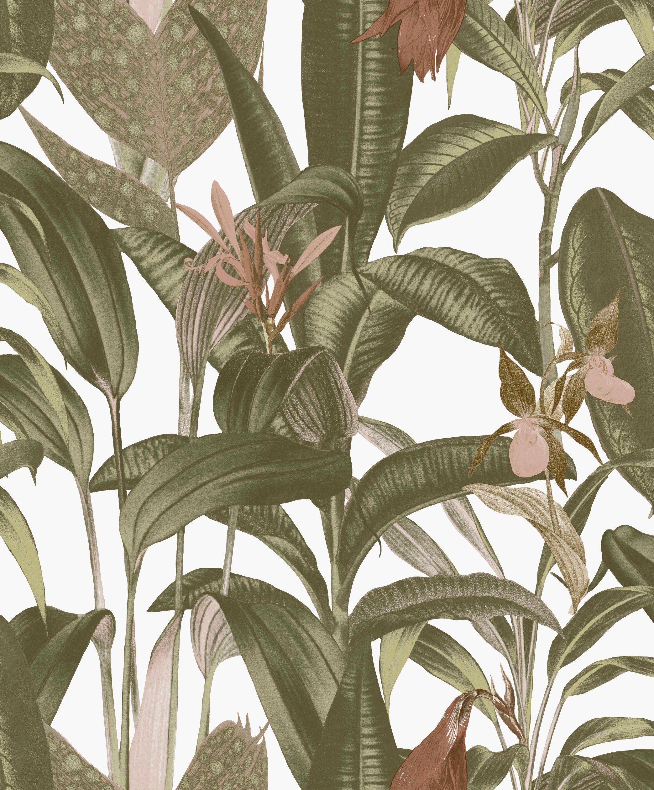 10mx52cm texturiert, botanisch, by St), Wolfgang White Tropical Vliestapete Joop LOOKS (1 Leaves,
