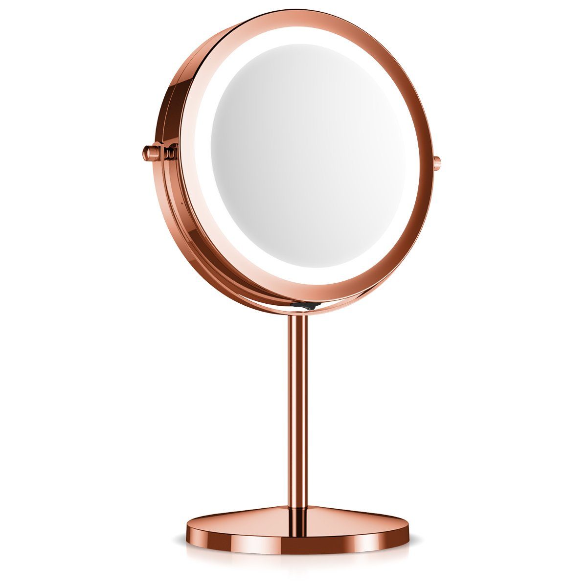 Navaris LED-Lichtspiegel LED Kosmetikspiegel - Make-up Standspiegel 5x Vergrößerung | Schminkspiegel