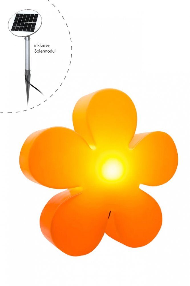 8 seasons design Dekolicht 8 seasons - Motivleuchte Shining Flower Durchmesser 40 cm orange Solar