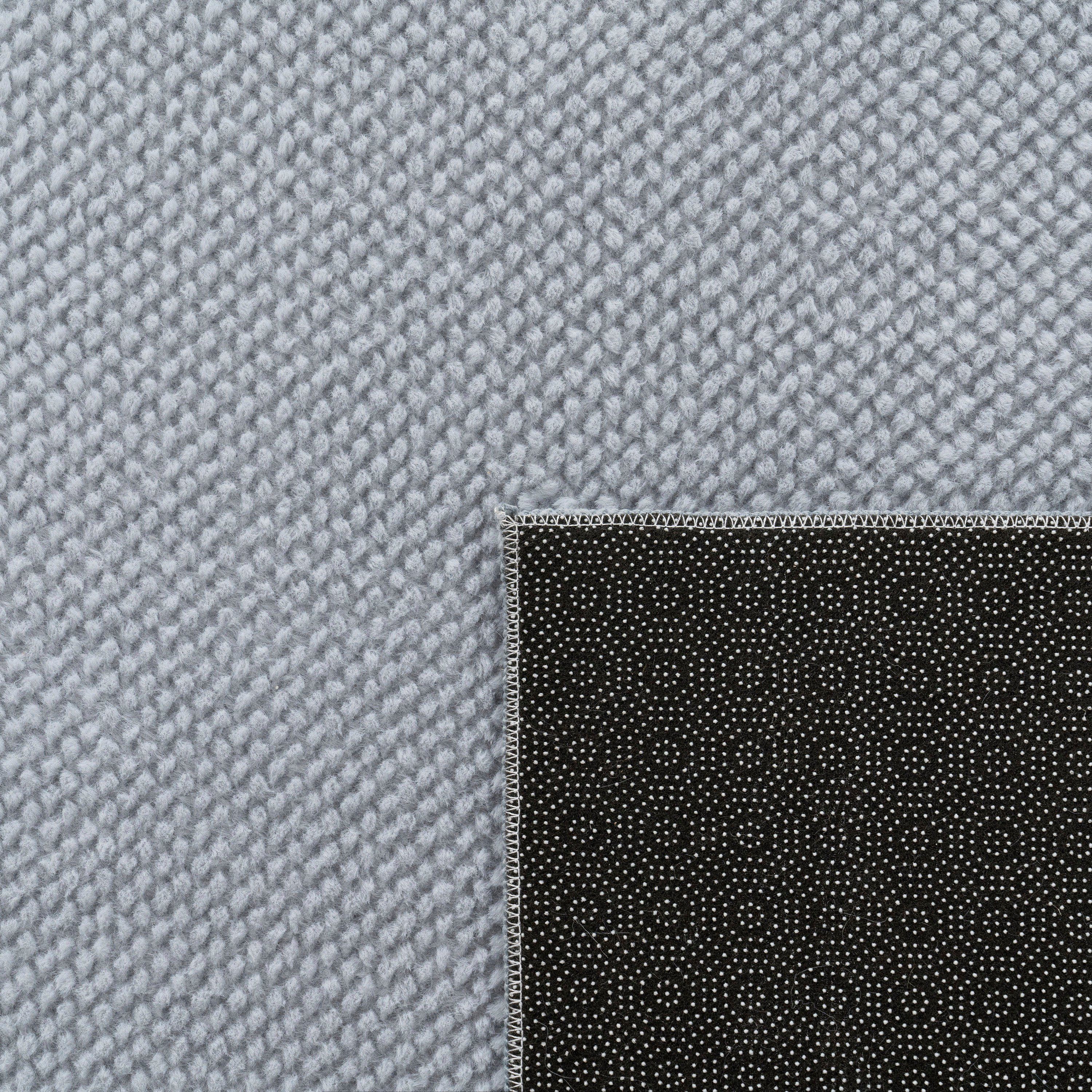 Paco Home Teppich Sevilla 521, rechteckig, Höhe: 16 mm, Kurzflor, Uni Farben, weich & kuschelig, Hoch-Tief Effekt, Wohnzimmer