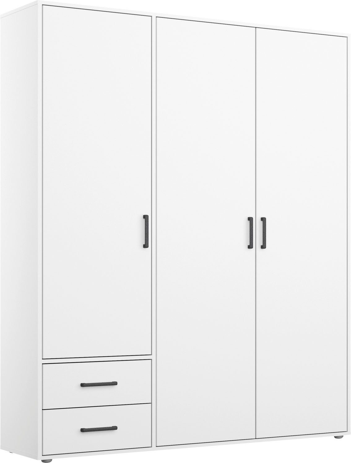 rauch Kleiderschrank Schrank Schlafzimmerschrank Garderobe Stauraum Wäscheschrank VOYAGER (Breite 140 cm, Höhe 194 cm, Griffe Graumetallic) …