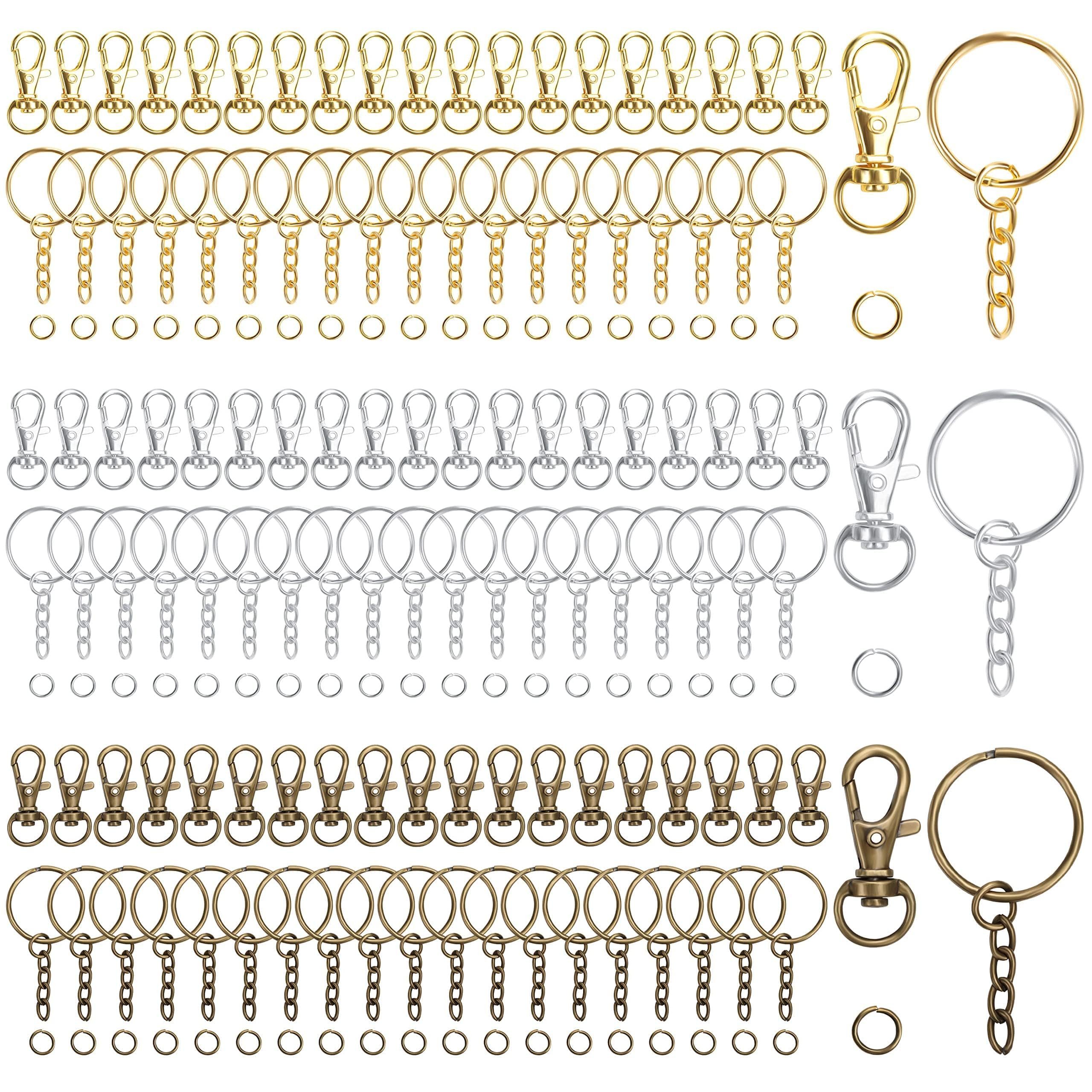 Belle Vous Rundstahlkette Schlüsselanhänger Кільця (180 Stück) für Basteln & Schmuck, Metall, (120-St)