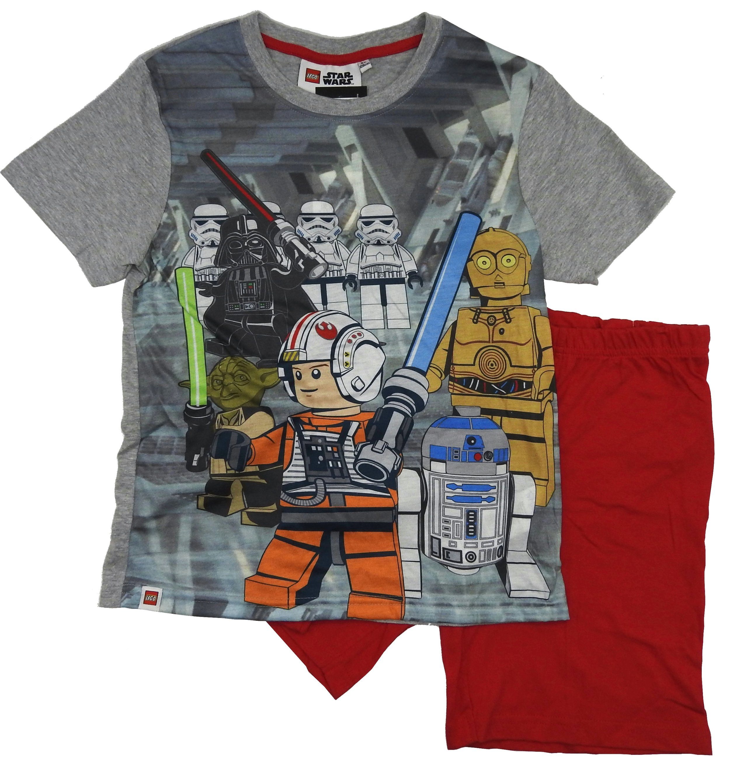 LEGO® Wear Pyjama (Set) kurz Schlafanzug Grau Jungen Kinder 2tlg. Shorty Set