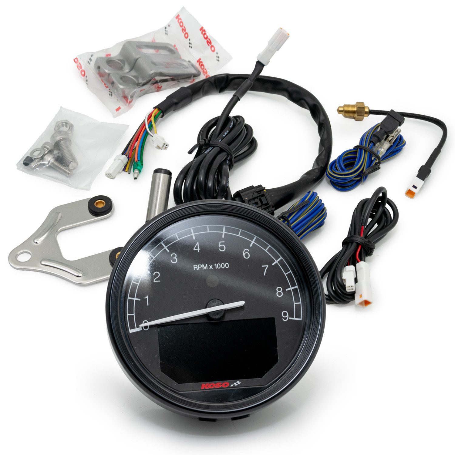 Koso Tachometer Drehzahlmesser D80 TNT-05 0-360 km/h 0-8.000 RPM mit ABE