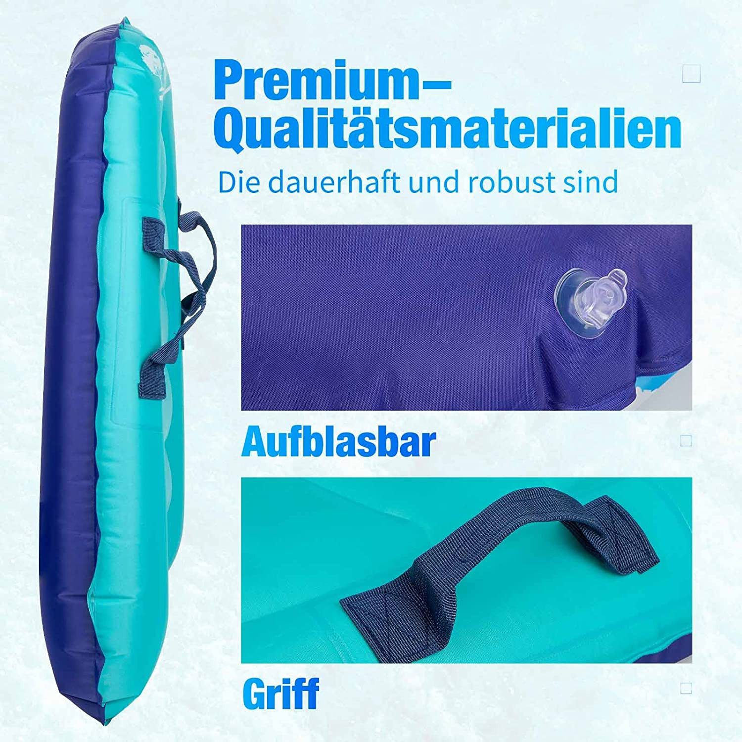 KAHOO Inflatable SUP-Board Aufblasbares Bodyboard, 52x14x70cm, Schwimmhilfe, 2er Set
