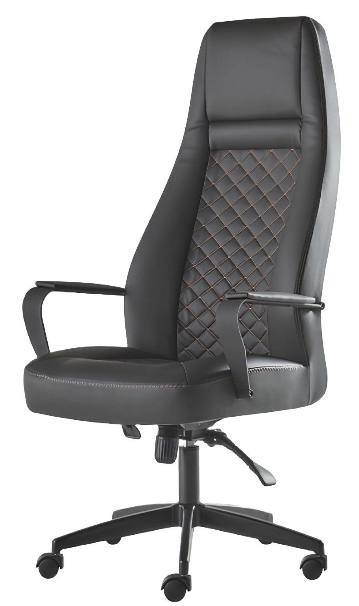 JVmoebel Bürostuhl Schwarzer Drehsessel aus Leder mit Rollen für modernes Arbeitszimmer (1 St), Made in Europa
