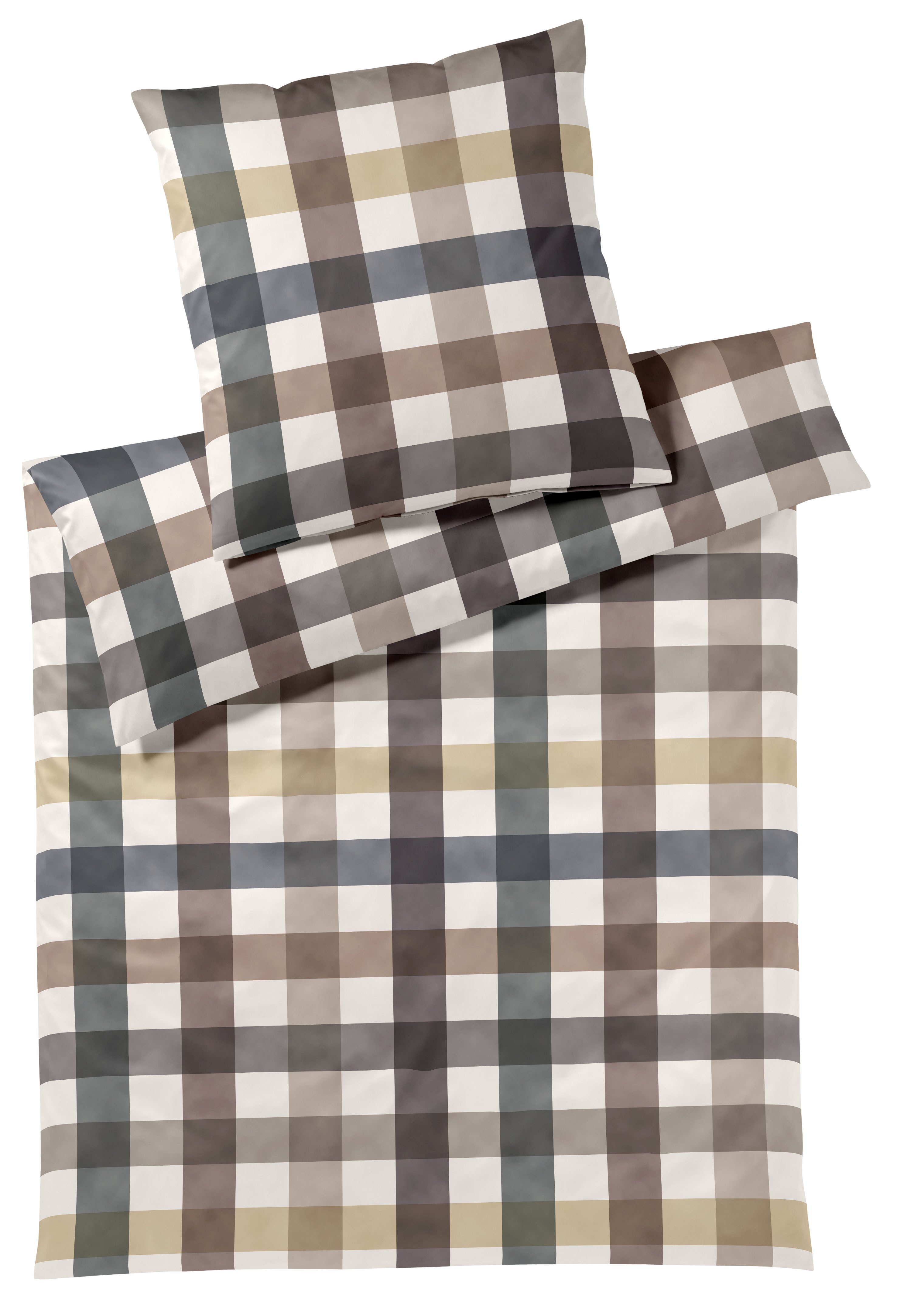 Elegante Bettwäsche Kuschel Karo, Interlock-Jersey, 2 teilig, angenehmes Hautgefühl – Bild 2 von 2