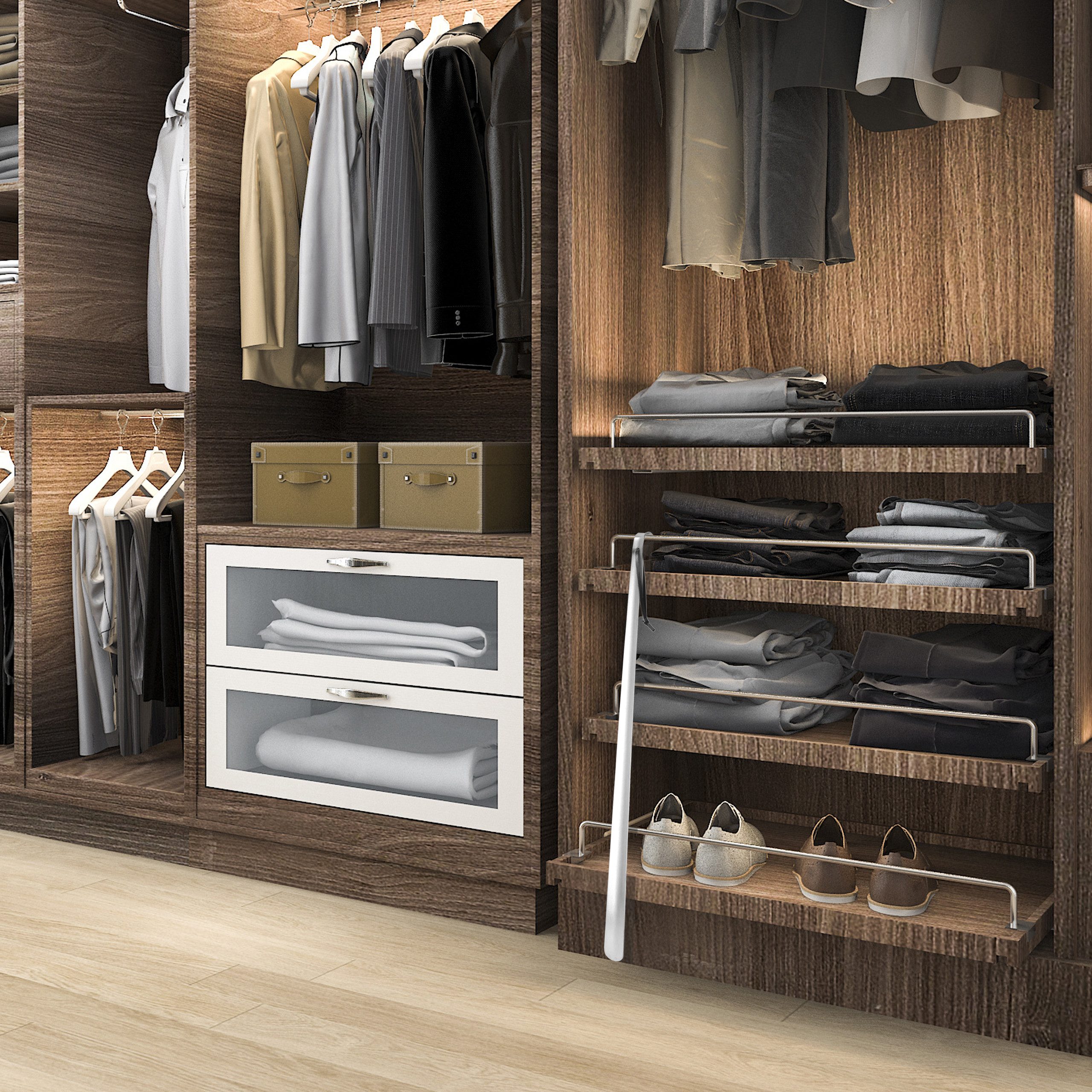Lantelme Schuhlöffel 72 cm Schuhanzieher mit Lederband Schuhanziehilfe Xxl Lang Stabil, Edelstahl robust und sehr stabil – Bild 5 von 5