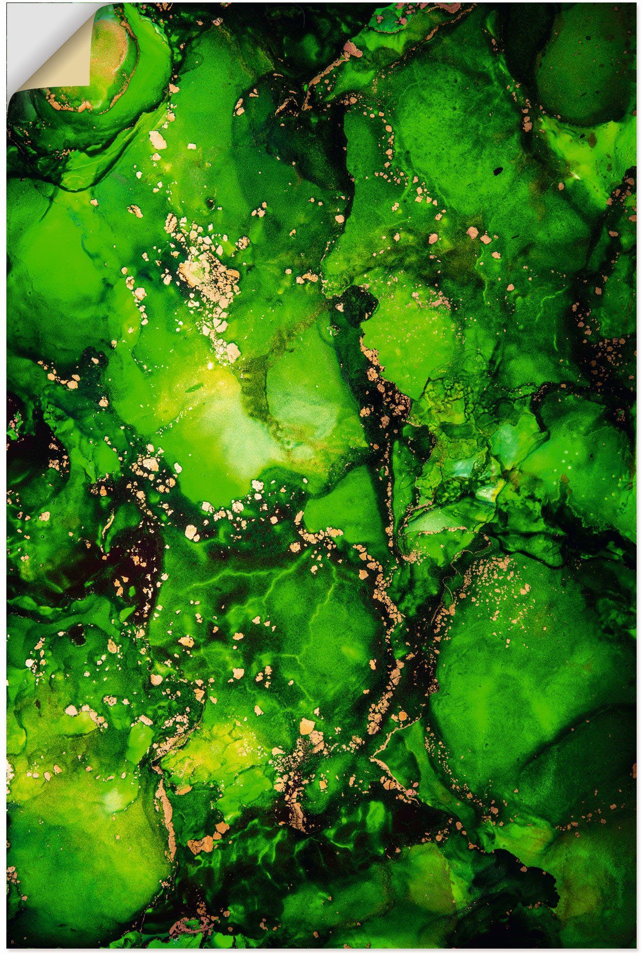 Poster versch. in Artland Muster St), Wandbild Wandaufkleber (1 Alubild, Wasser, als Grünes oder Größen Leinwandbild,