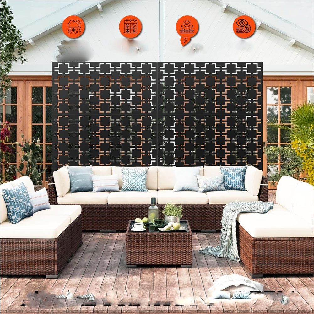 GarveeMore Paravent Metall Privatsphäre Bildschirm im günstig online kaufen