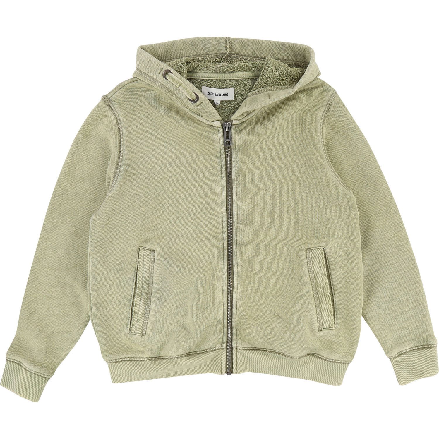 ZADIG & VOLTAIRE Sweatjacke ZADIG & VOLTAIRE Hoodie Sweatjacke khaki mit Logo