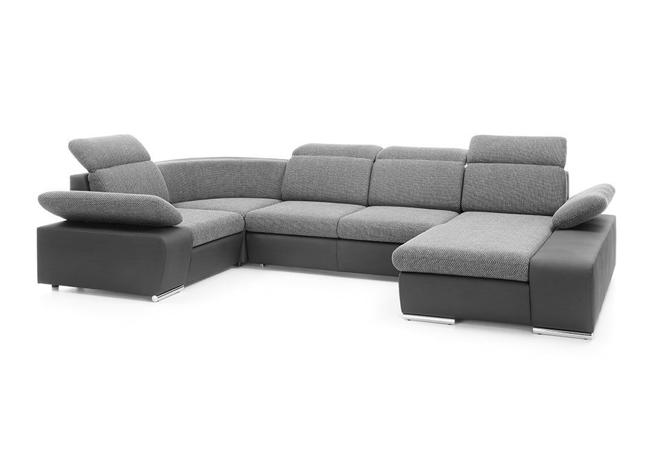 Ecksofa, Bettfunktion U-Form Polster Garnitur Ecksofa Sofa Wohnlandschaft JVmoebel