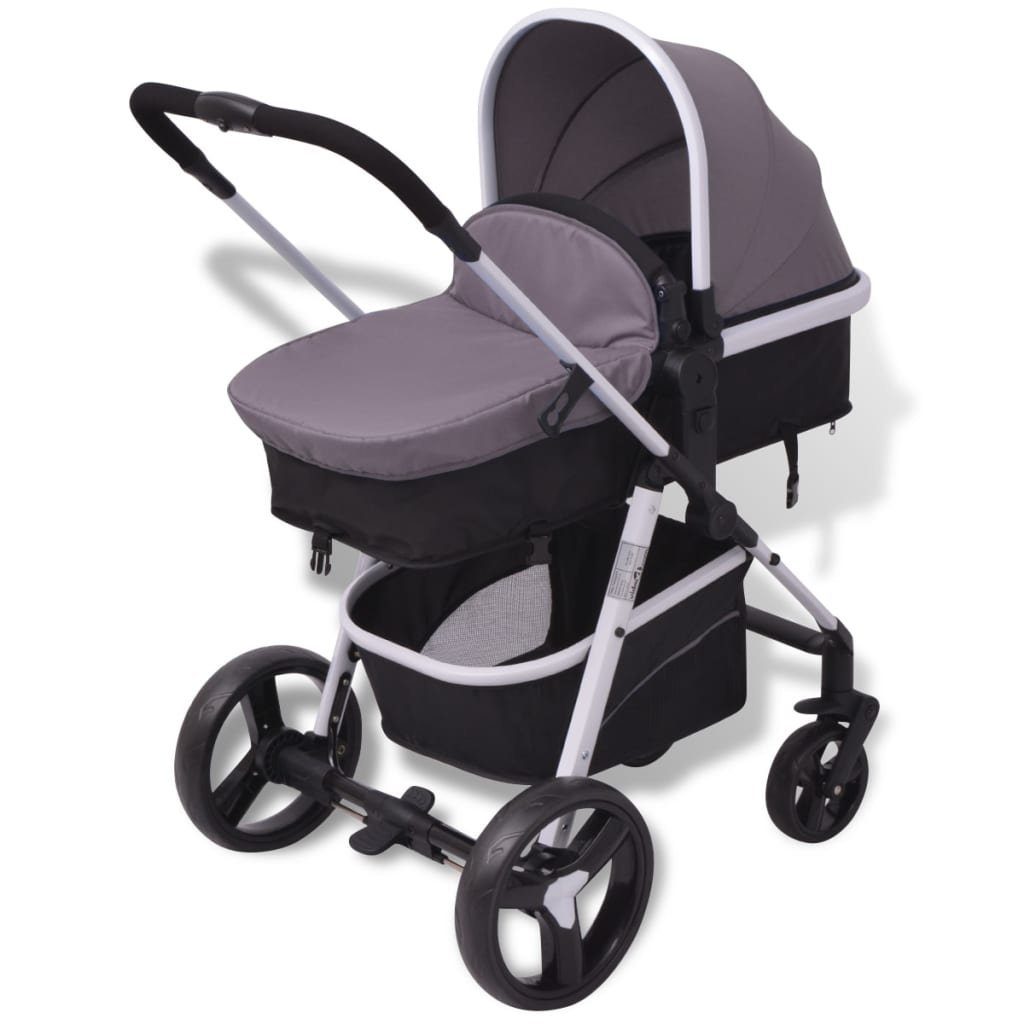 Kinder-Buggy vidaXL | Grau Schwarz Grau Grau 3-in-1 Aluminium Kinderwagen und