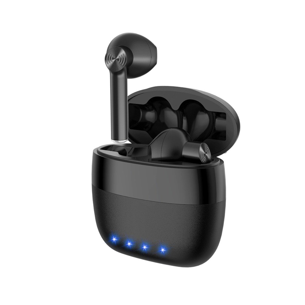 M2-Tec M35 Bluetooth-Kopfhörer tragbare Ladestation, Sprachsteuerung, Keine Anrufsteuerung, Drahtlos) Kabellos, In-Ear Schwarz (Musik, Musiksteuerung, Bluetooth