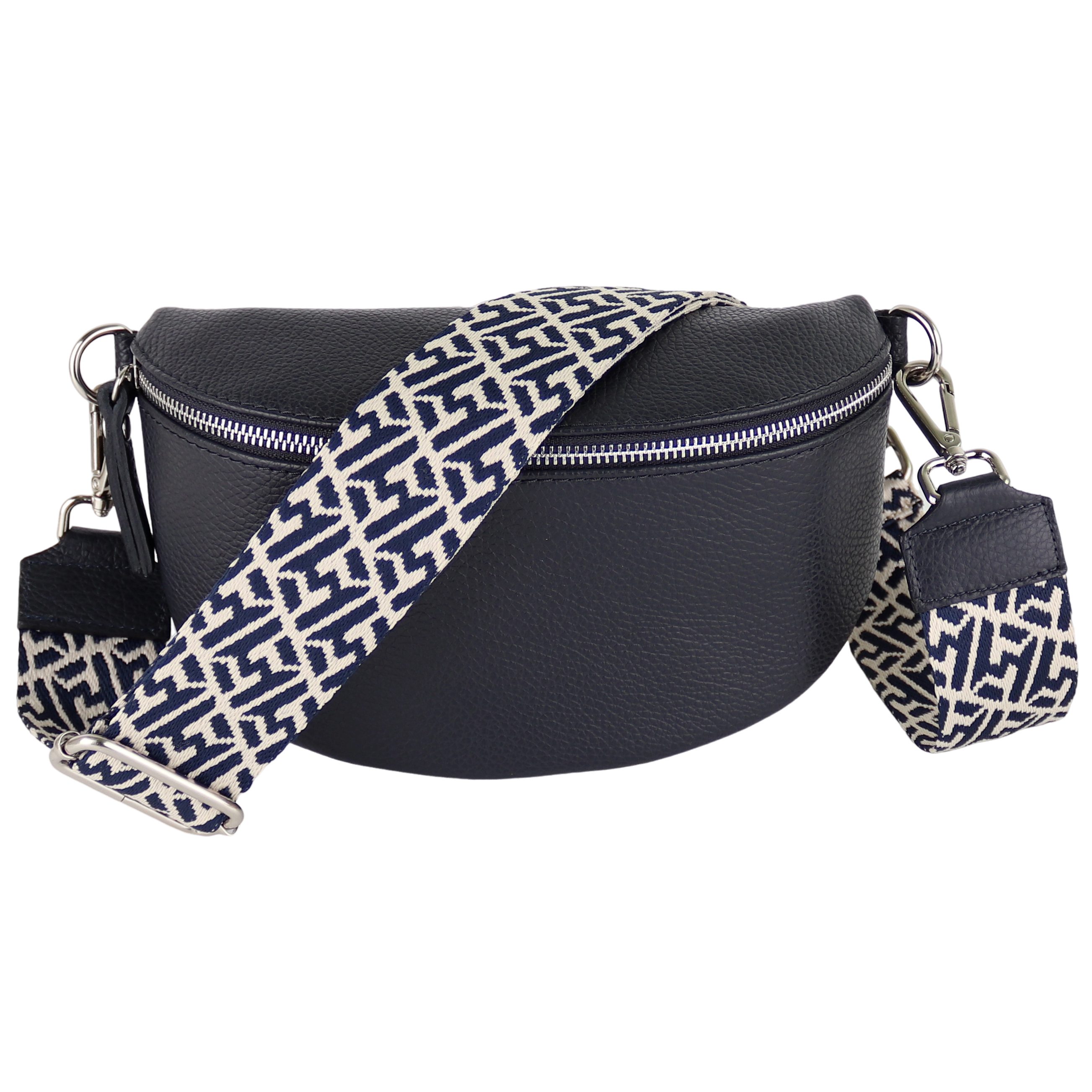 Bauchtasche Damen, Echtleder, Leder, Made in Italy, Umhängetasche, Brusttasche