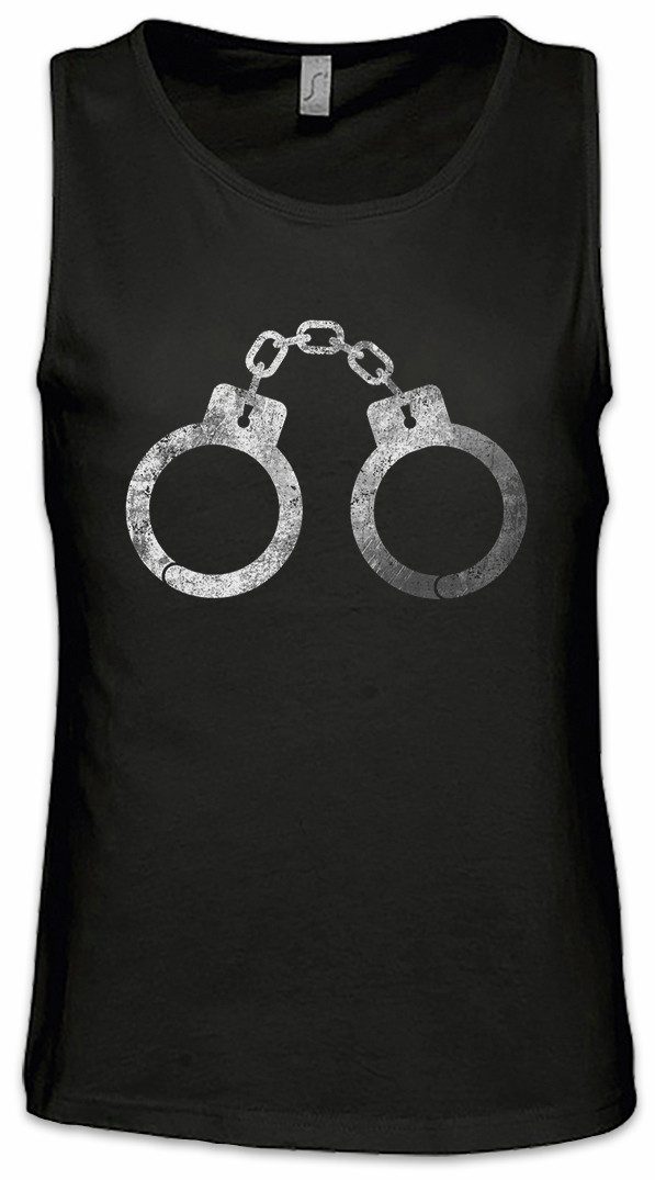 Urban Backwoods Tanktop Handcuffs Ärmelloses T-Shirt Handschellen Polizei Criminal Gangster Police Cuffs Bondage Gothic